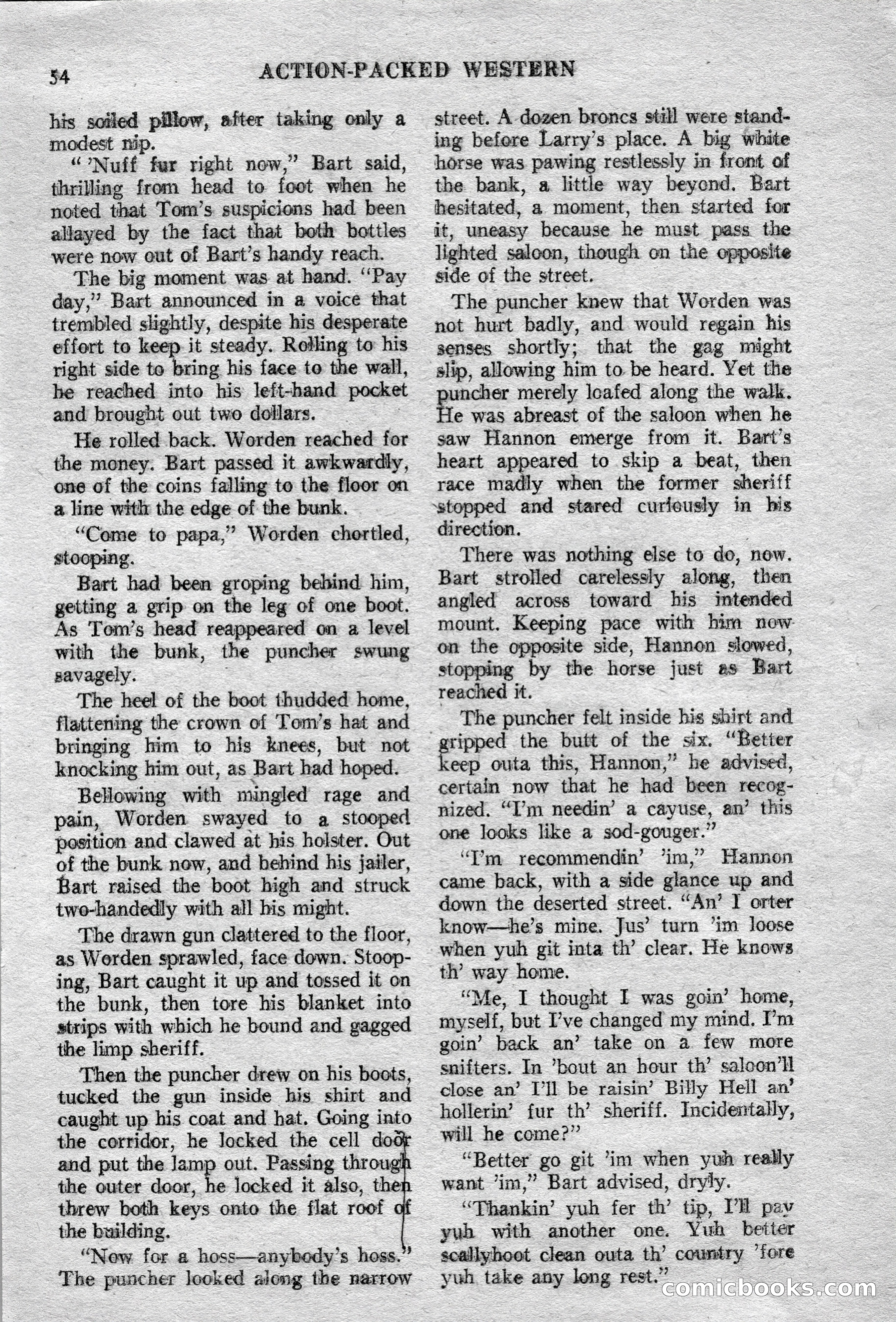 Action-Packed Western Magazine, Vol. 3, No. 2 — page 54 of 100