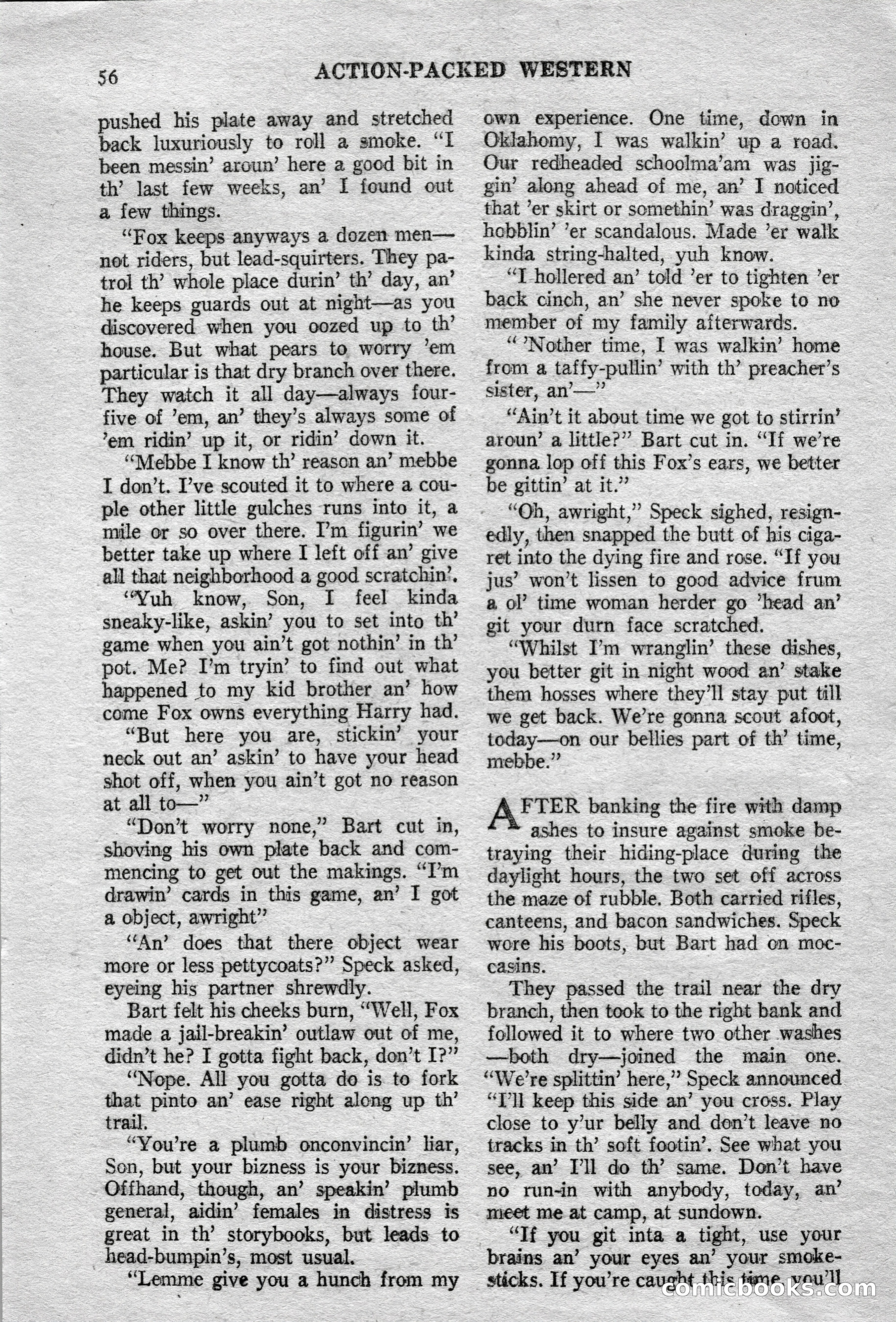 Action-Packed Western Magazine, Vol. 3, No. 2 — page 56 of 100