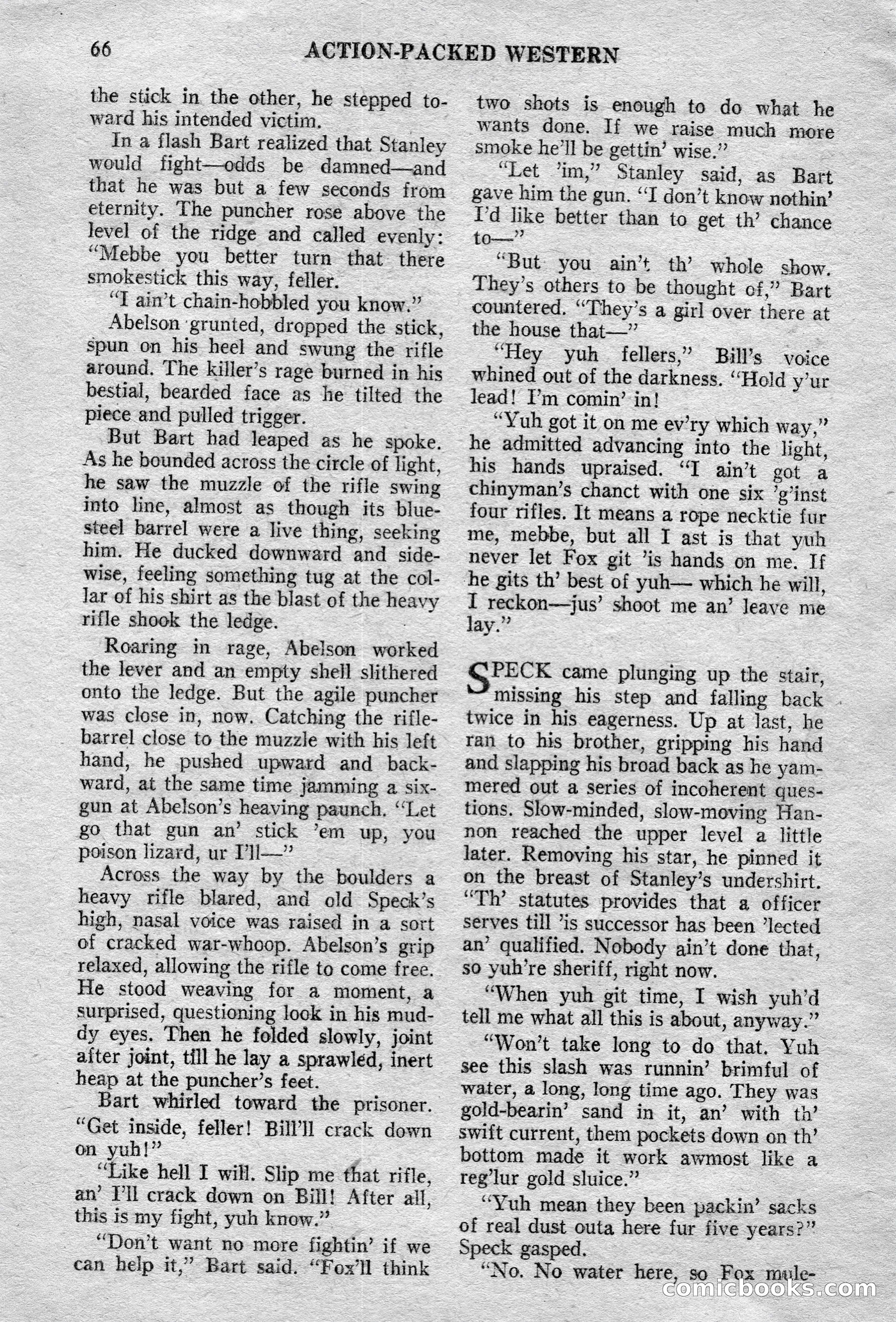 Action-Packed Western Magazine, Vol. 3, No. 2 — page 66 of 100