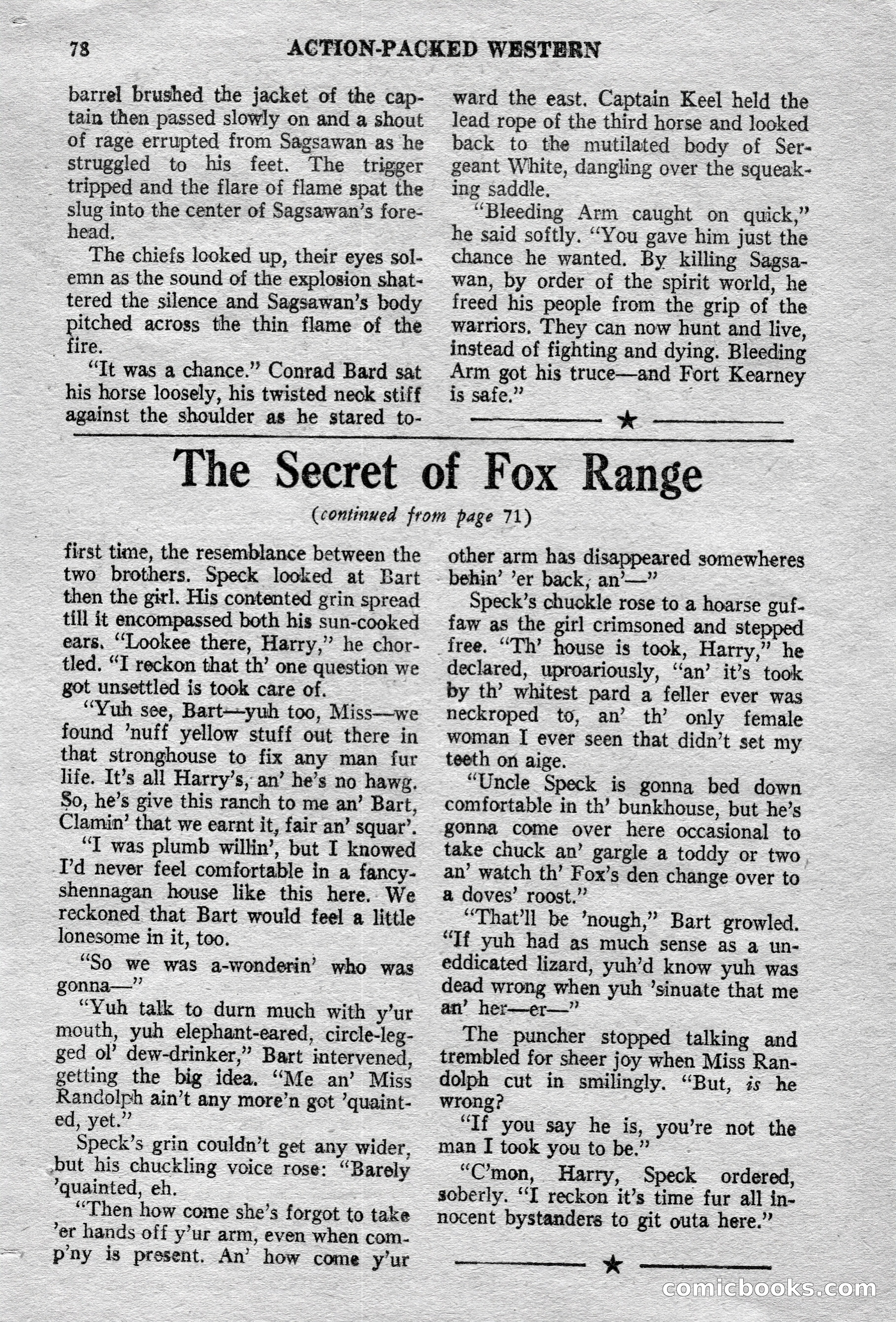 Action-Packed Western Magazine, Vol. 3, No. 2 — page 78 of 100