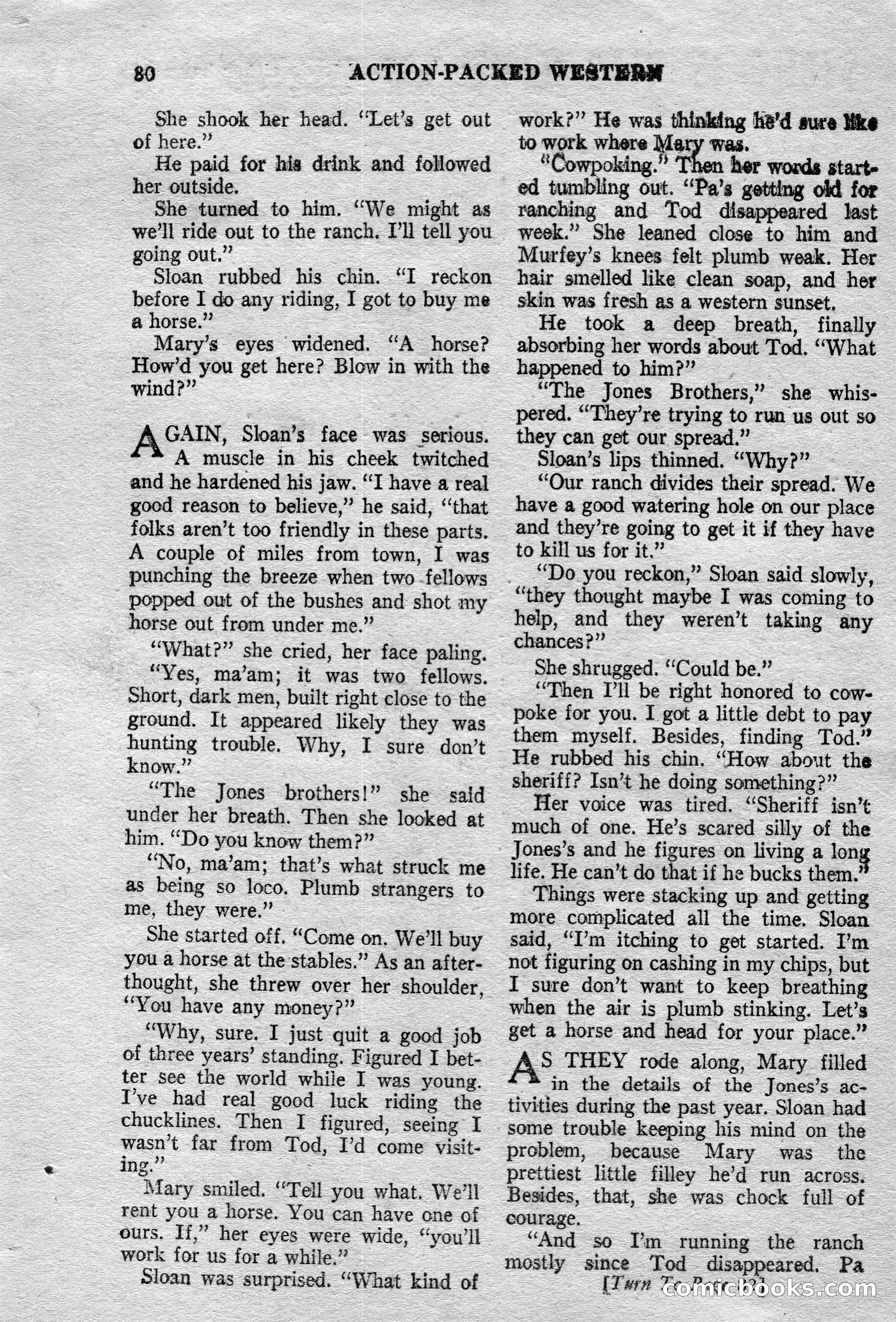 Action-Packed Western Magazine, Vol. 3, No. 2 — page 80 of 100
