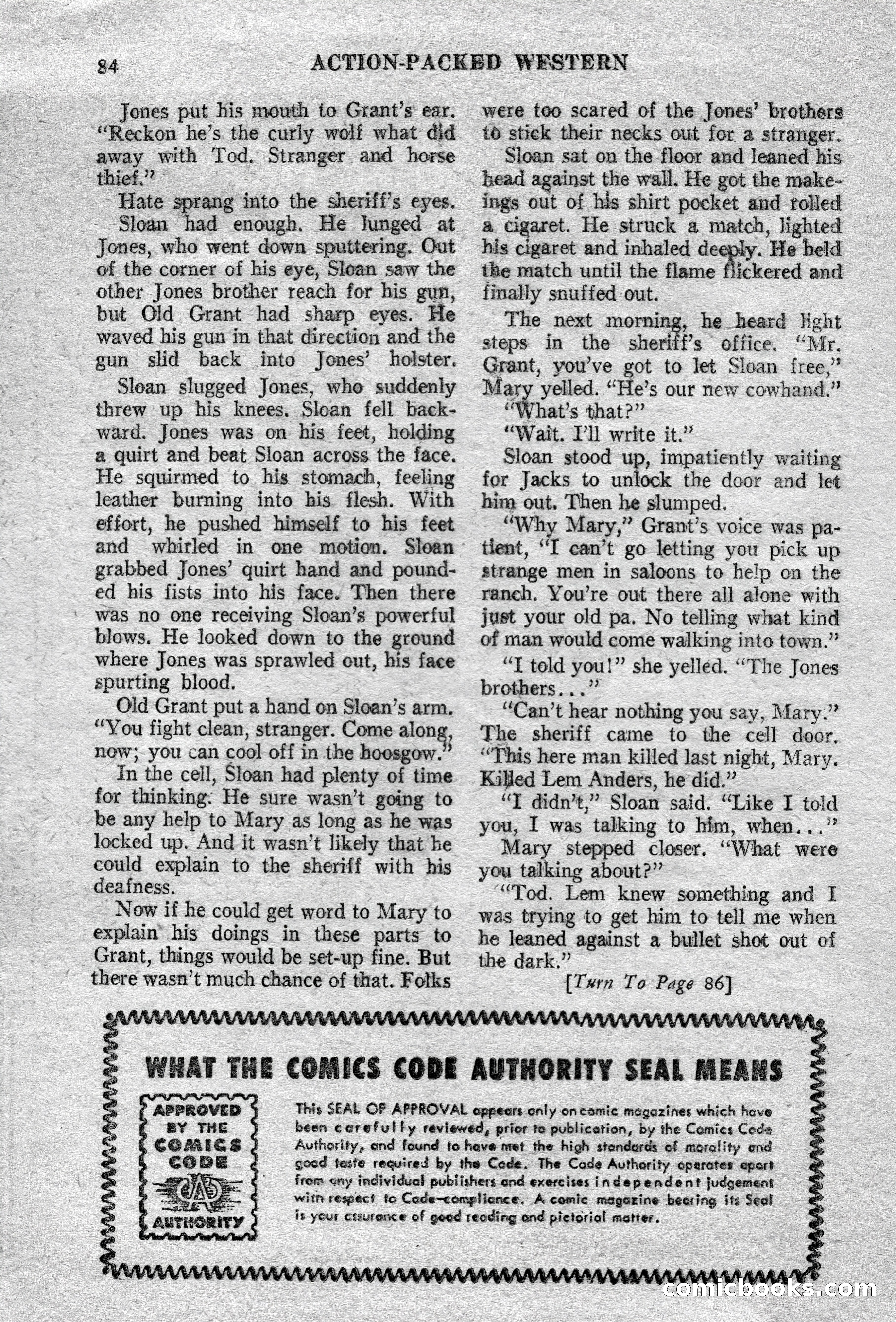 Action-Packed Western Magazine, Vol. 3, No. 2 — page 84 of 100