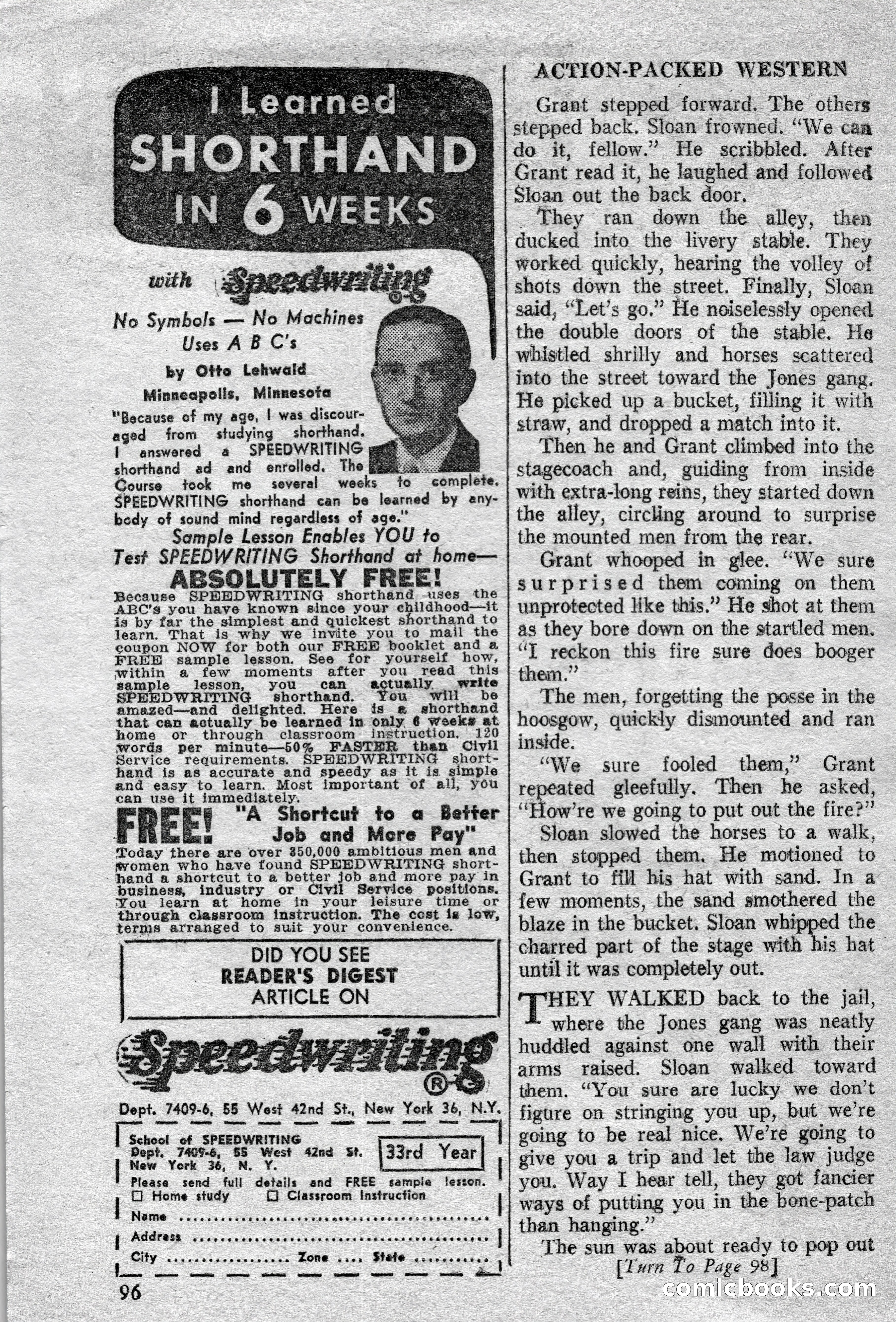 Action-Packed Western Magazine, Vol. 3, No. 2 — page 96 of 100