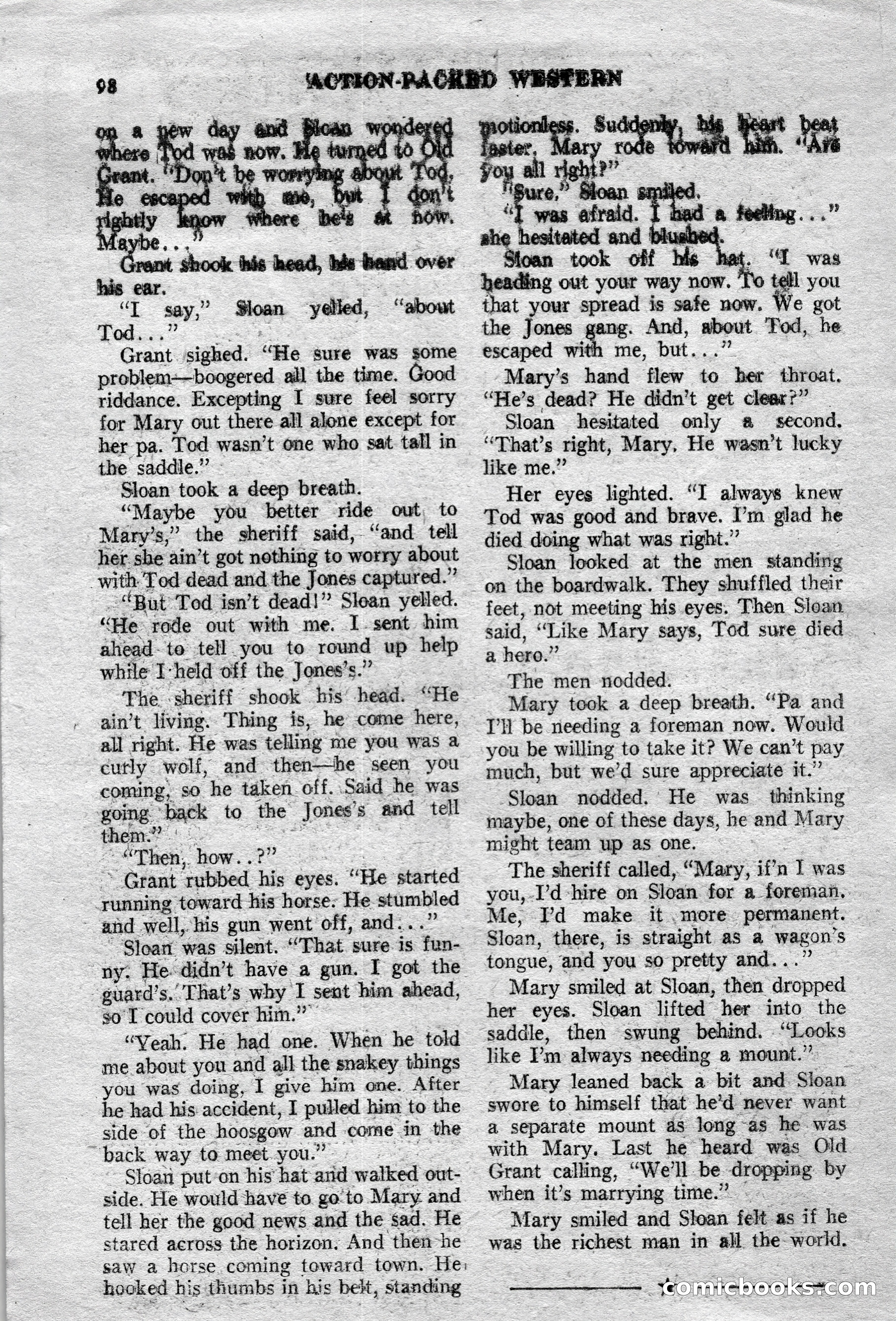 Action-Packed Western Magazine, Vol. 3, No. 2 — page 98 of 100