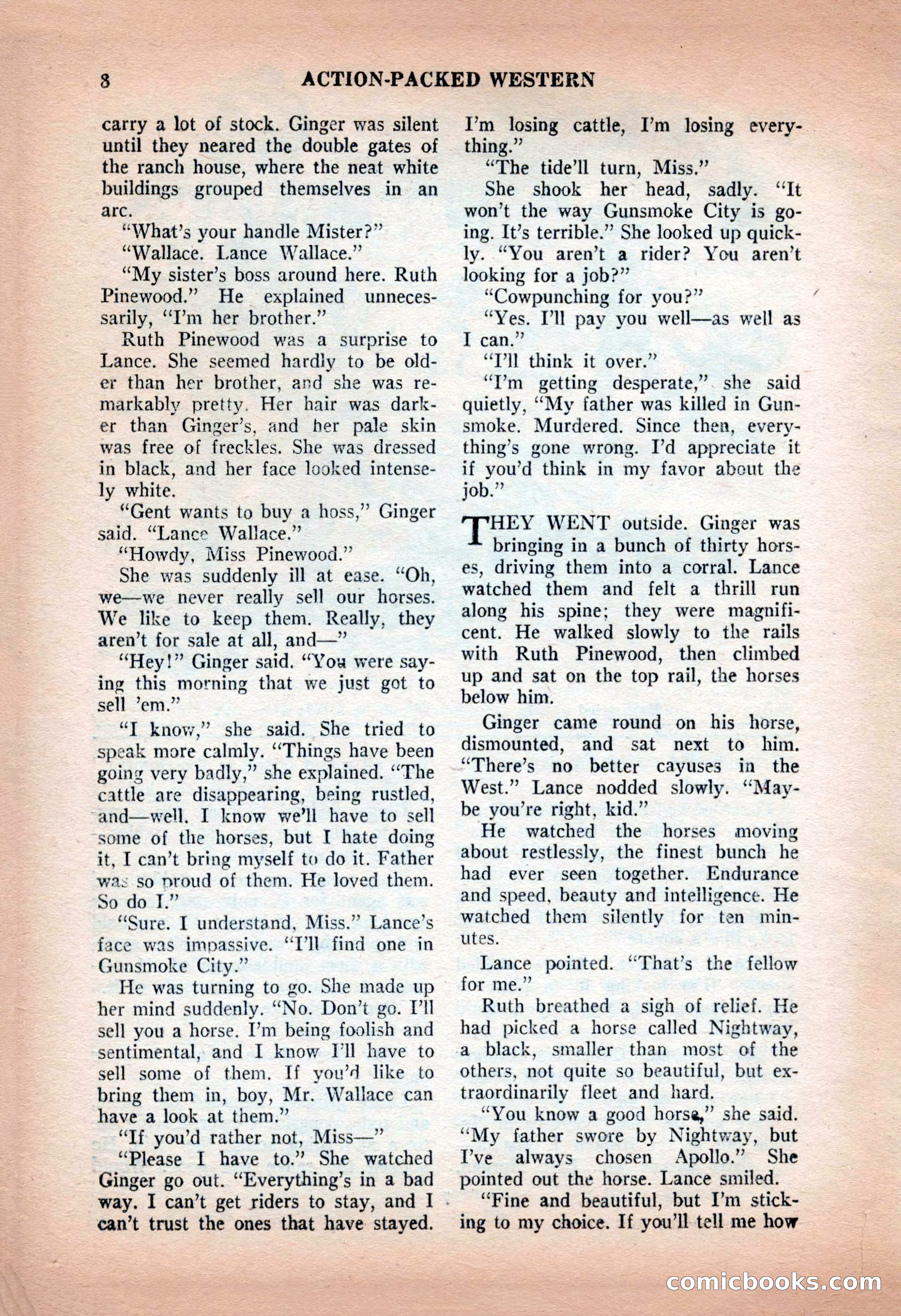Action-Packed Western, May 1957 — page 8 of 100