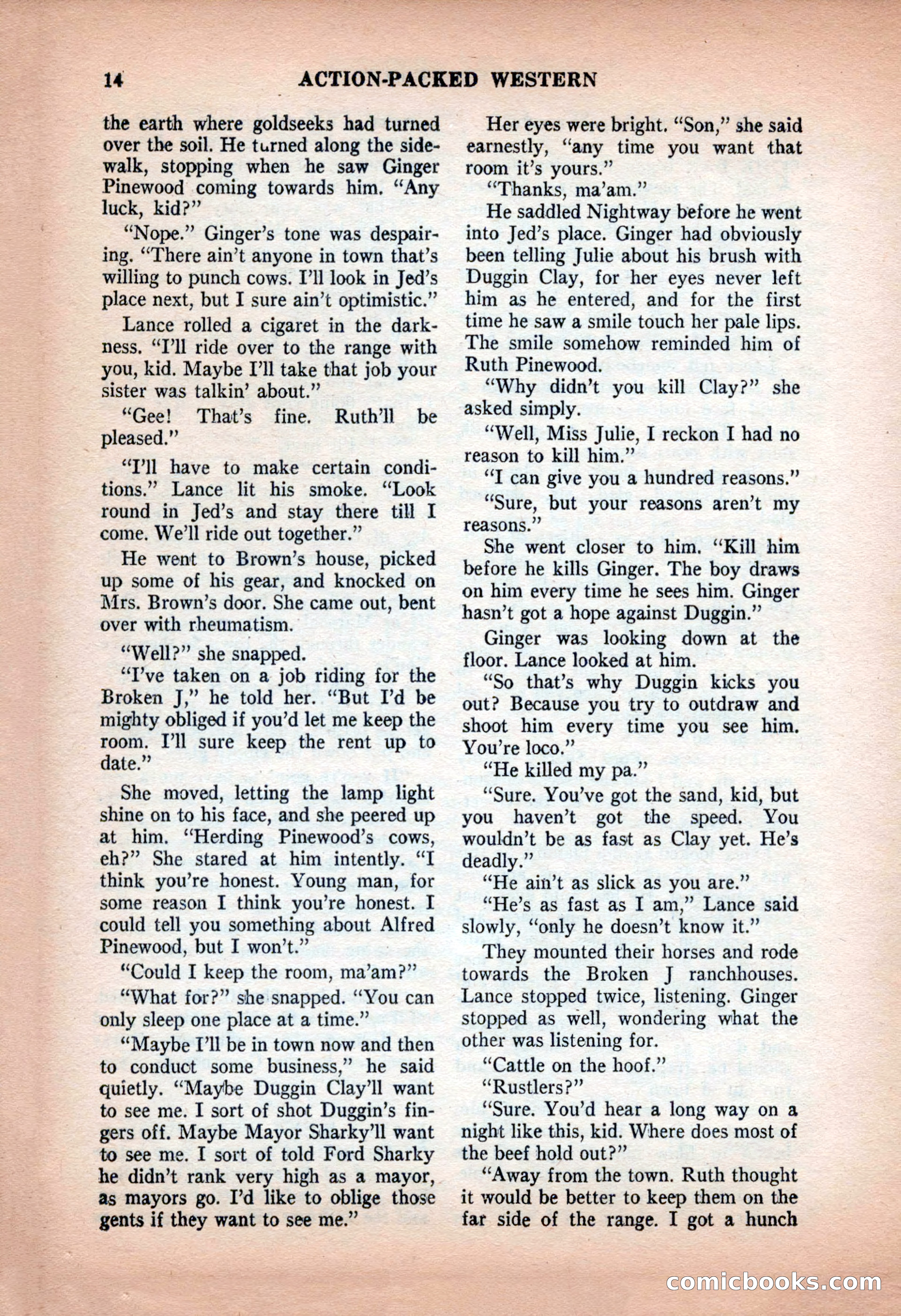 Action-Packed Western, May 1957 — page 14 of 100