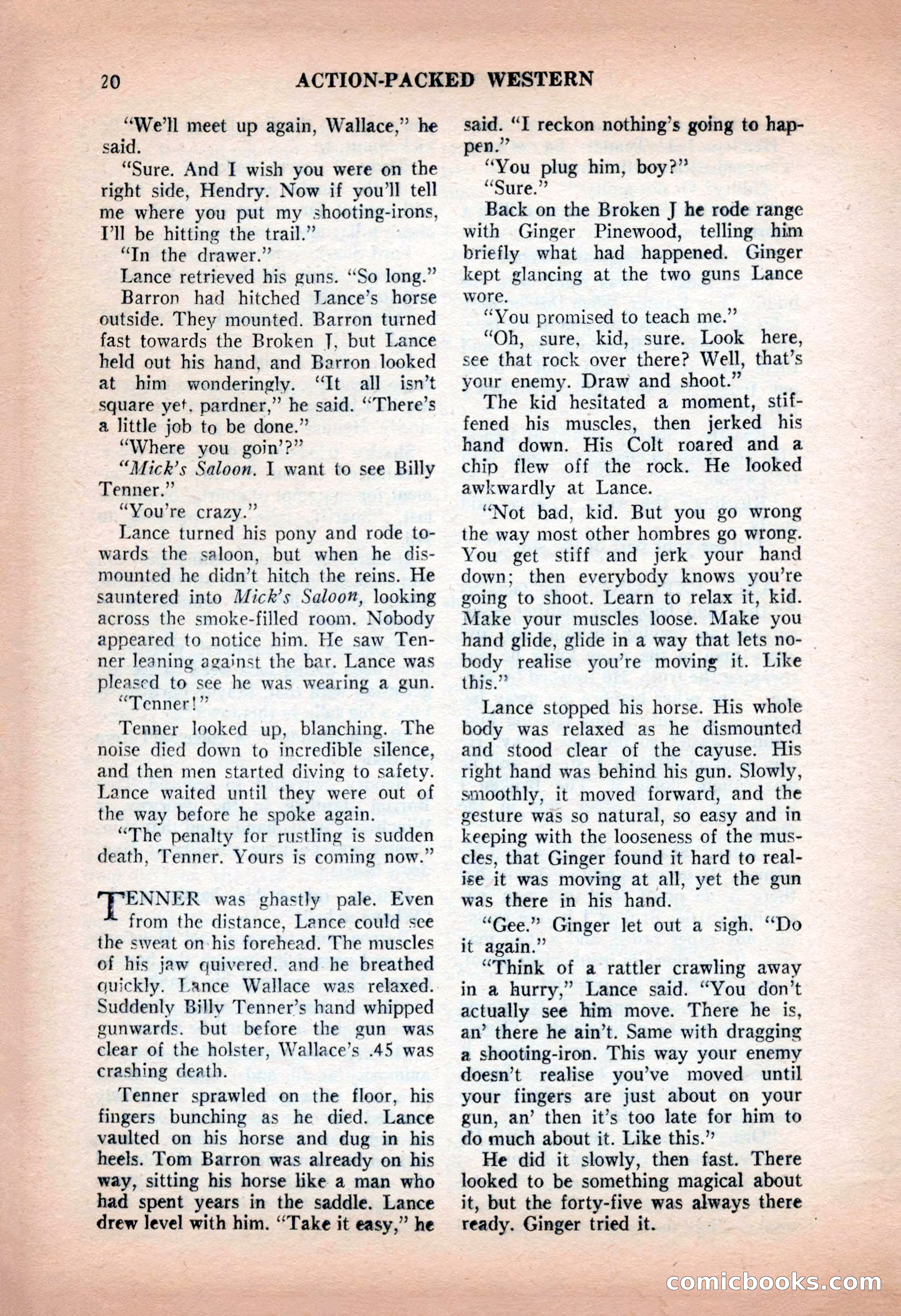 Action-Packed Western, May 1957 — page 20 of 100
