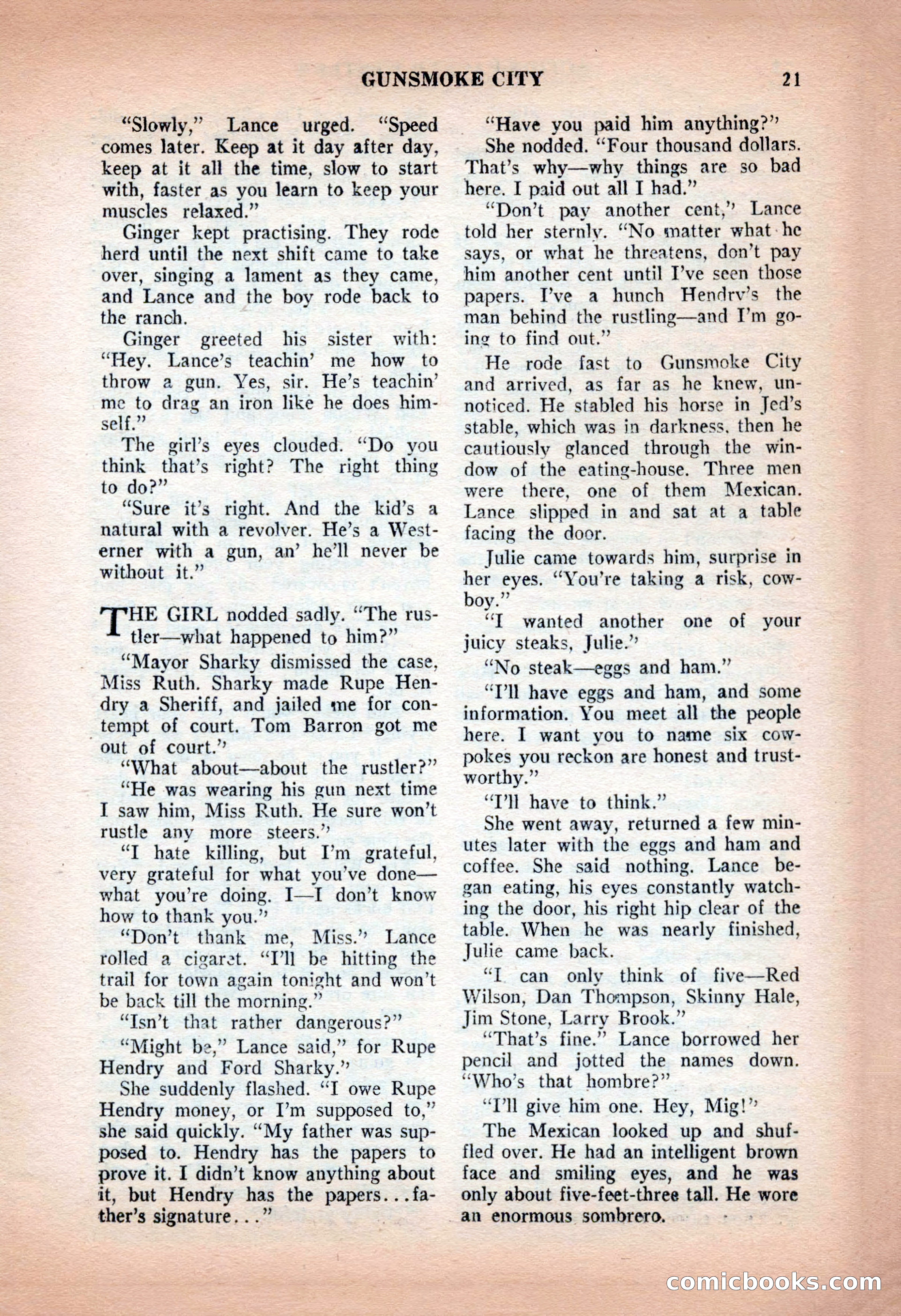 Action-Packed Western, May 1957 — page 21 of 100