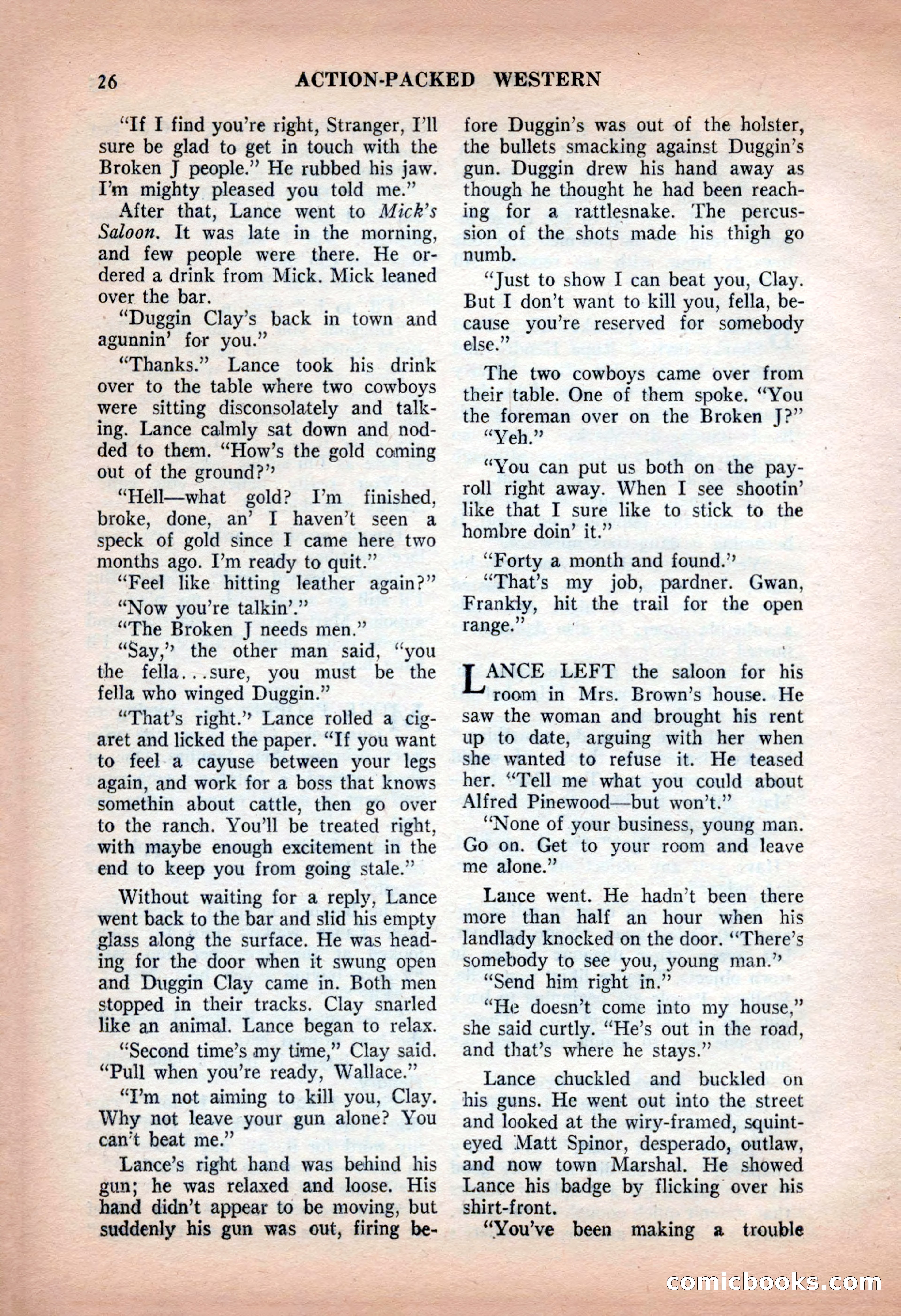 Action-Packed Western, May 1957 — page 26 of 100