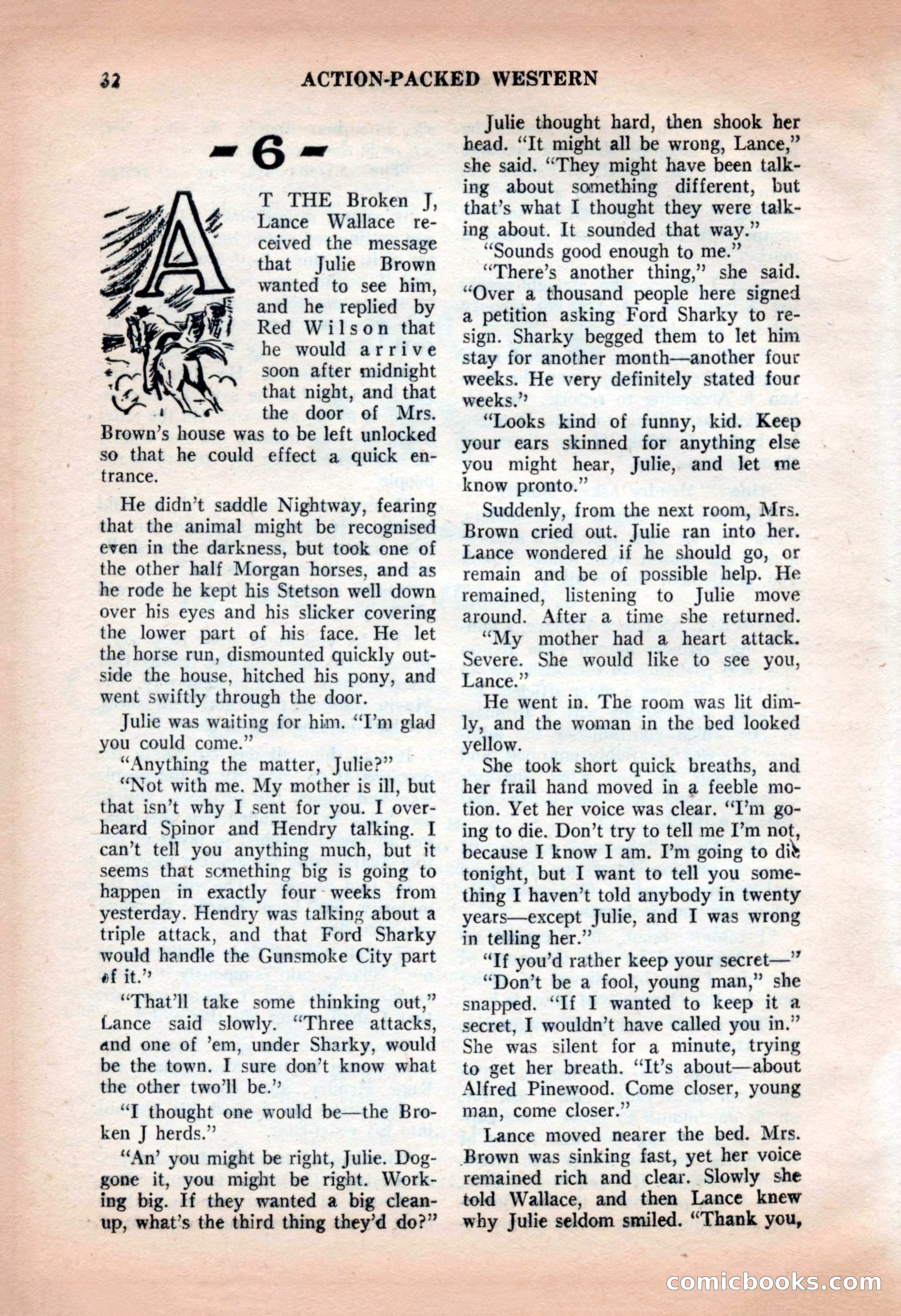 Action-Packed Western, May 1957 — page 32 of 100