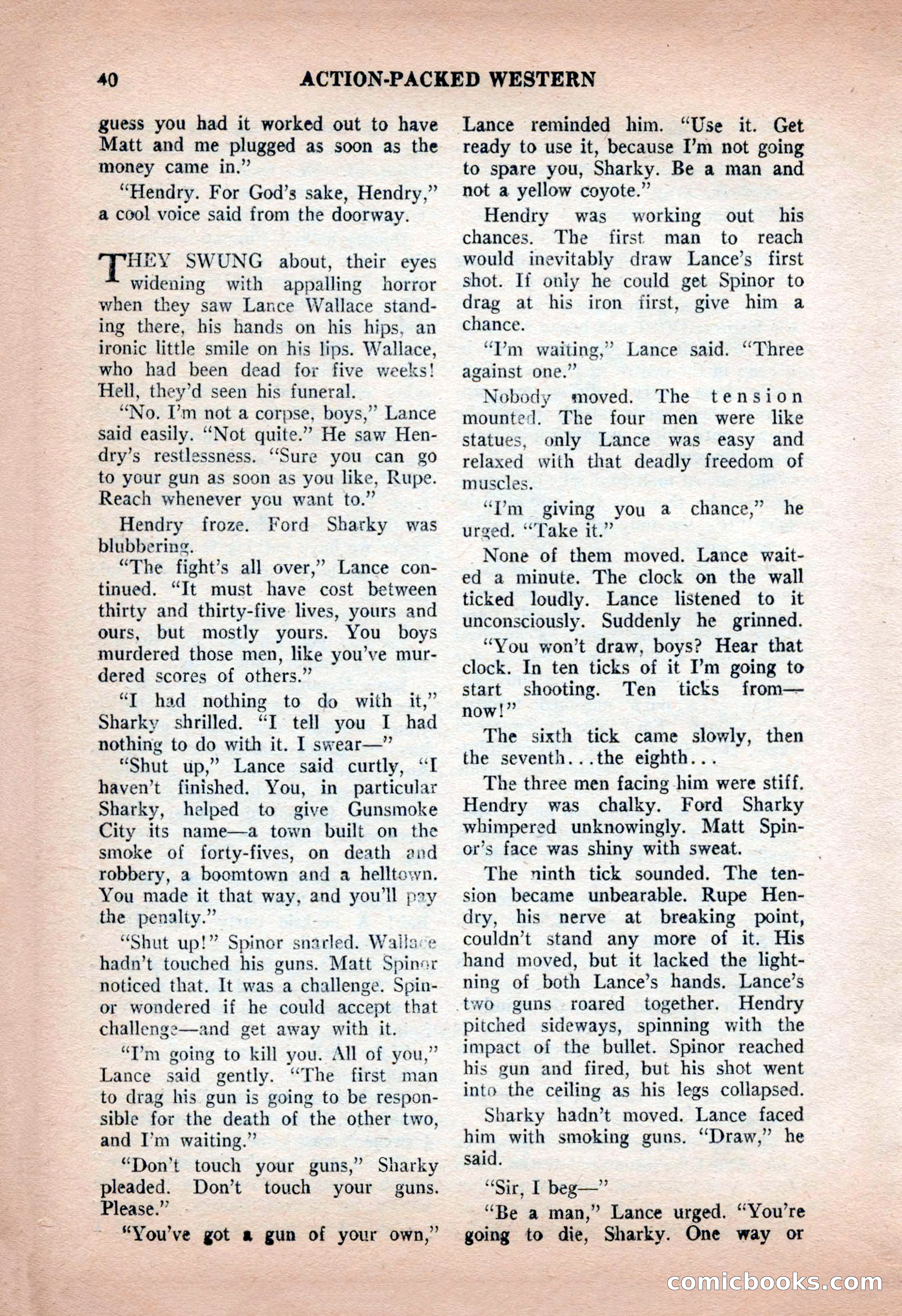 Action-Packed Western, May 1957 — page 40 of 100
