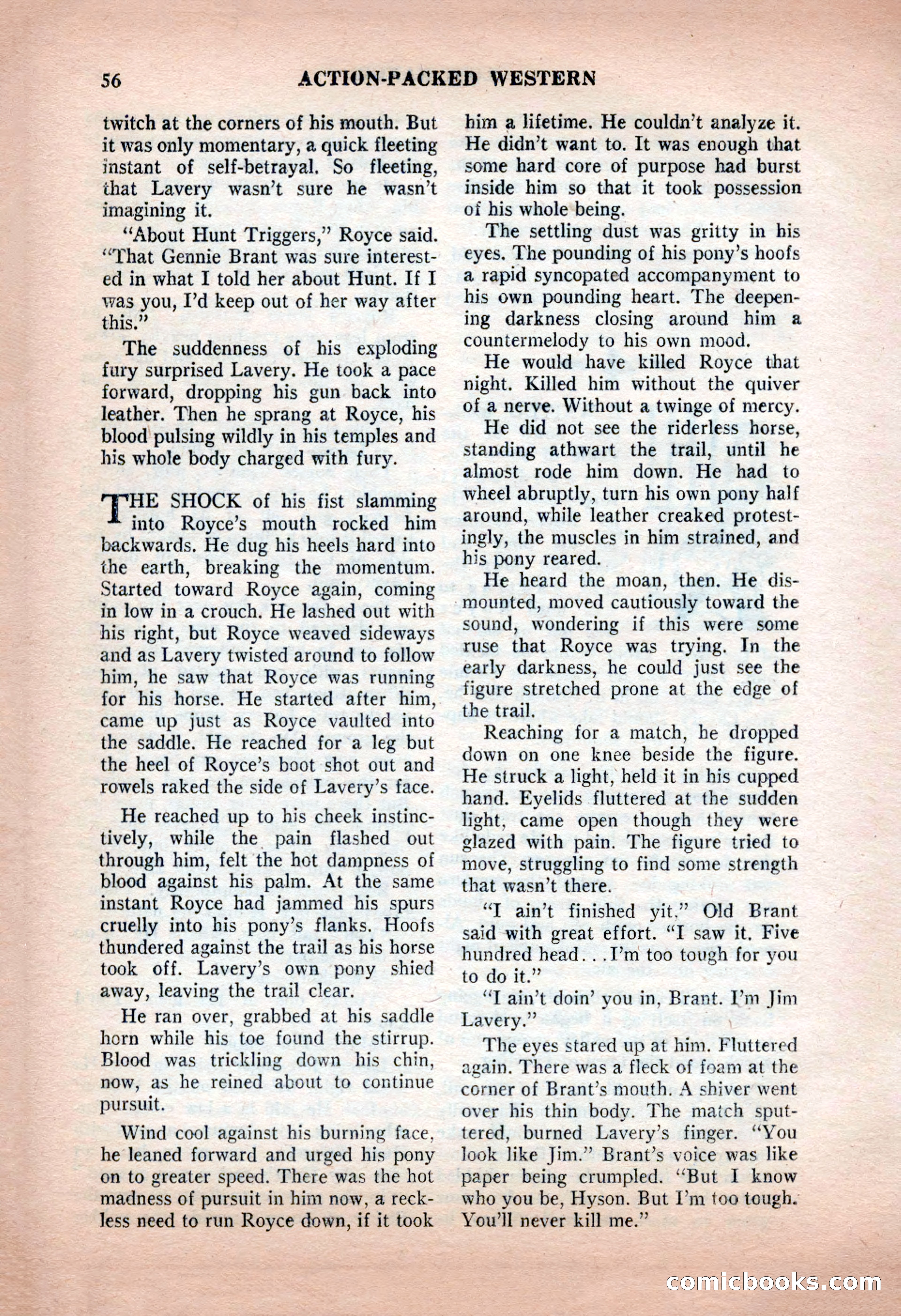 Action-Packed Western, May 1957 — page 56 of 100