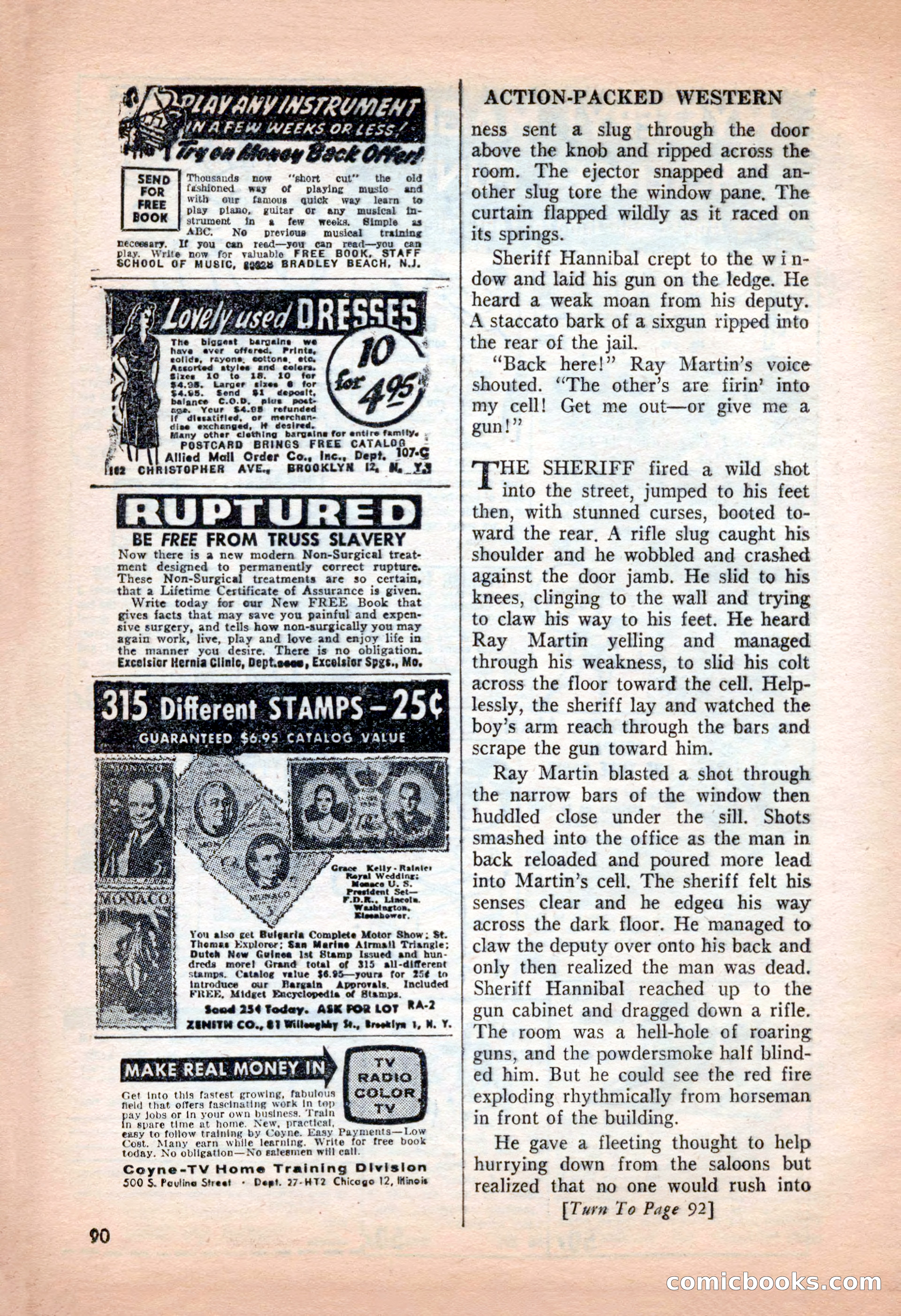 Action-Packed Western, May 1957 — page 90 of 100