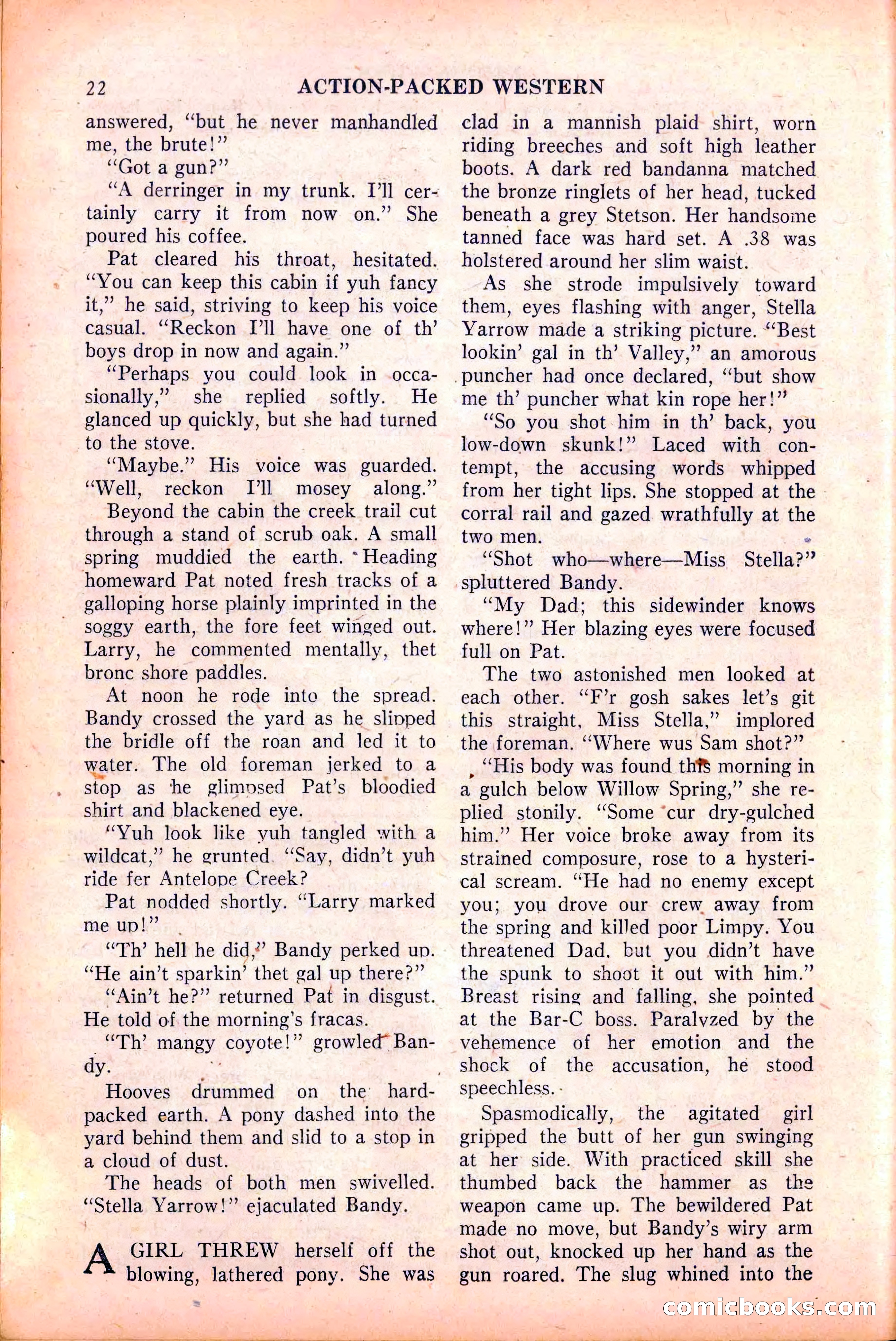Action-Packed Western, May 1958 — page 22 of 100