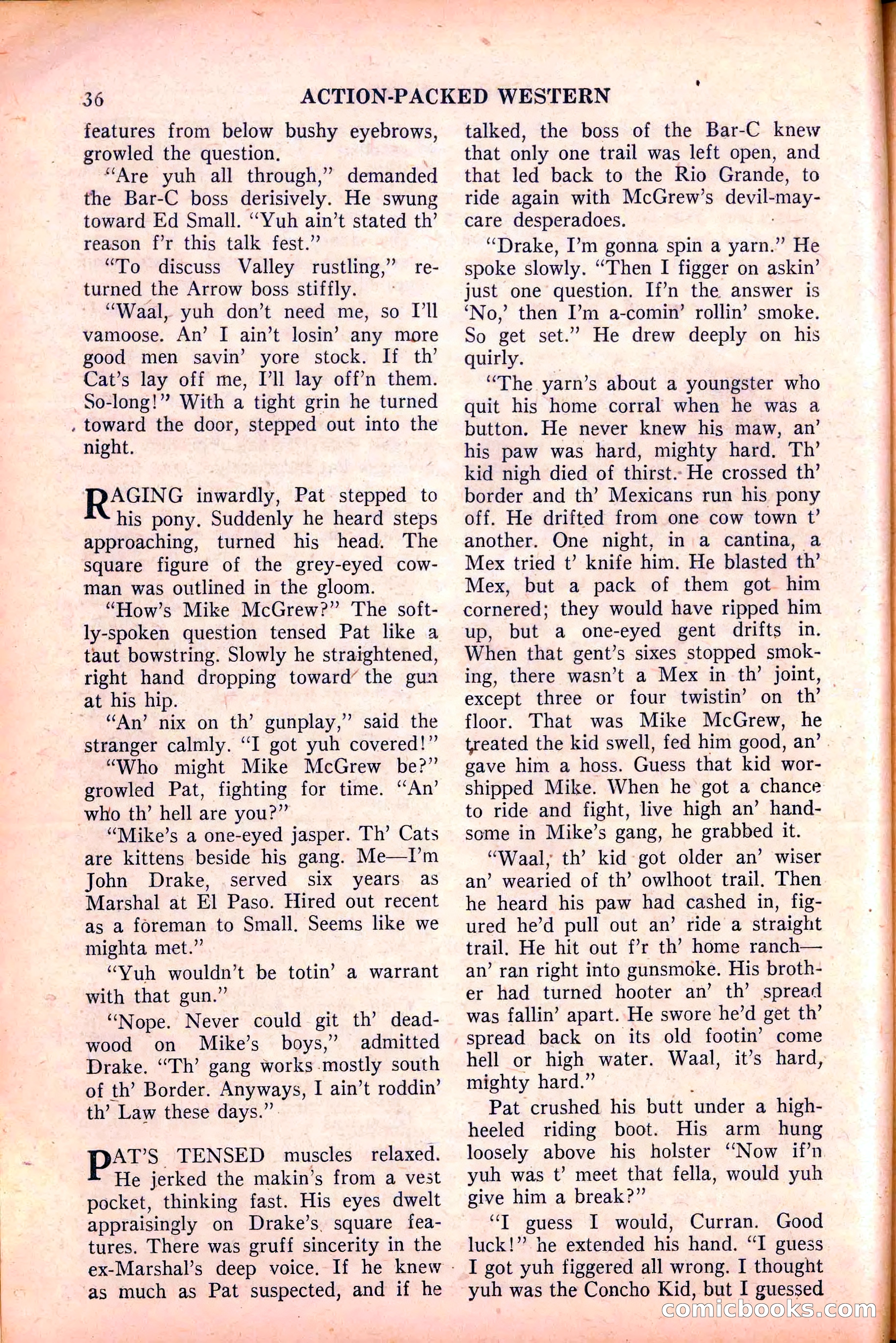 Action-Packed Western, May 1958 — page 36 of 100