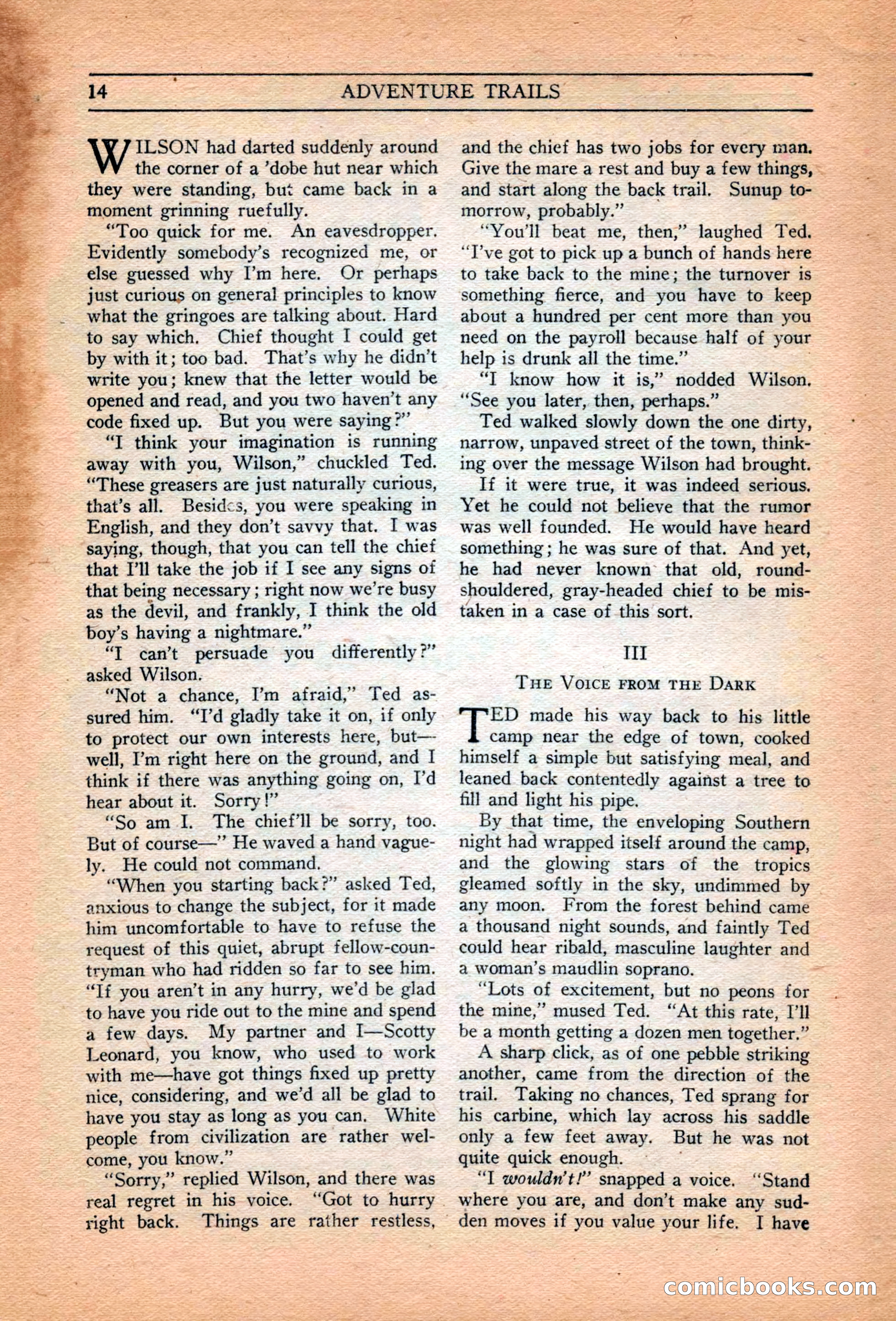 Adventure Trails, February 1929 — page 16 of 164