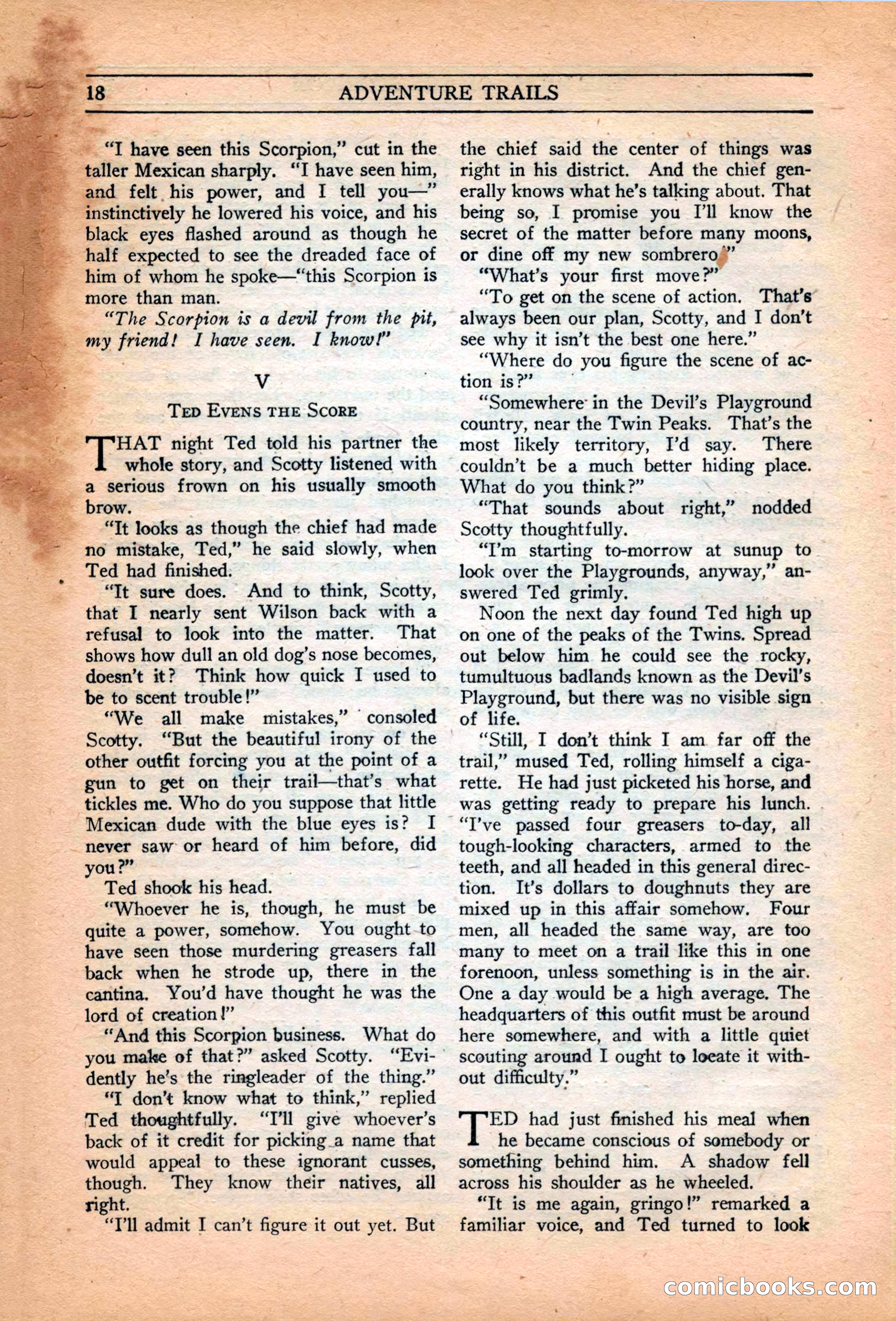 Adventure Trails, February 1929 — page 20 of 164