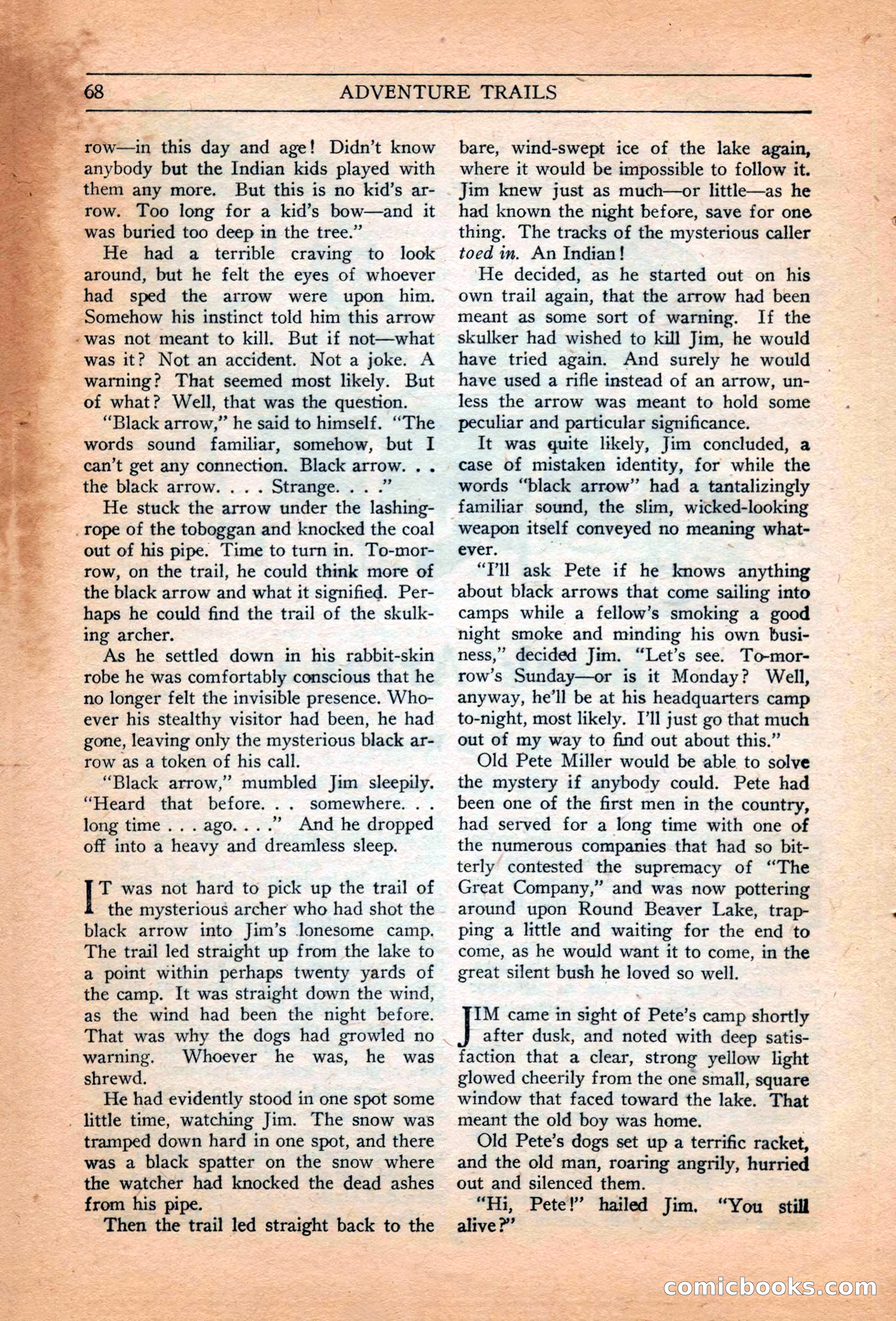 Adventure Trails, February 1929 — page 70 of 164
