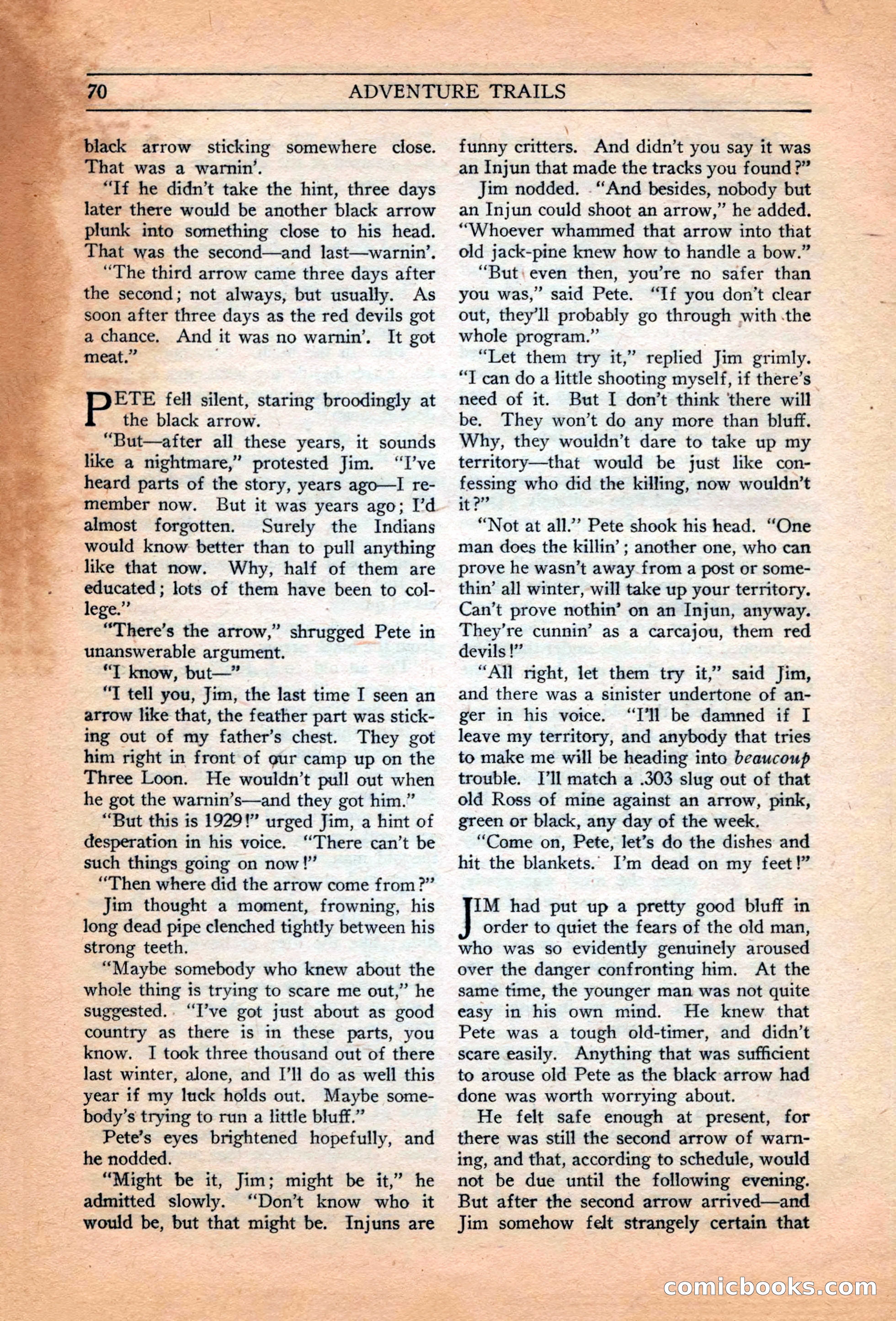 Adventure Trails, February 1929 — page 72 of 164