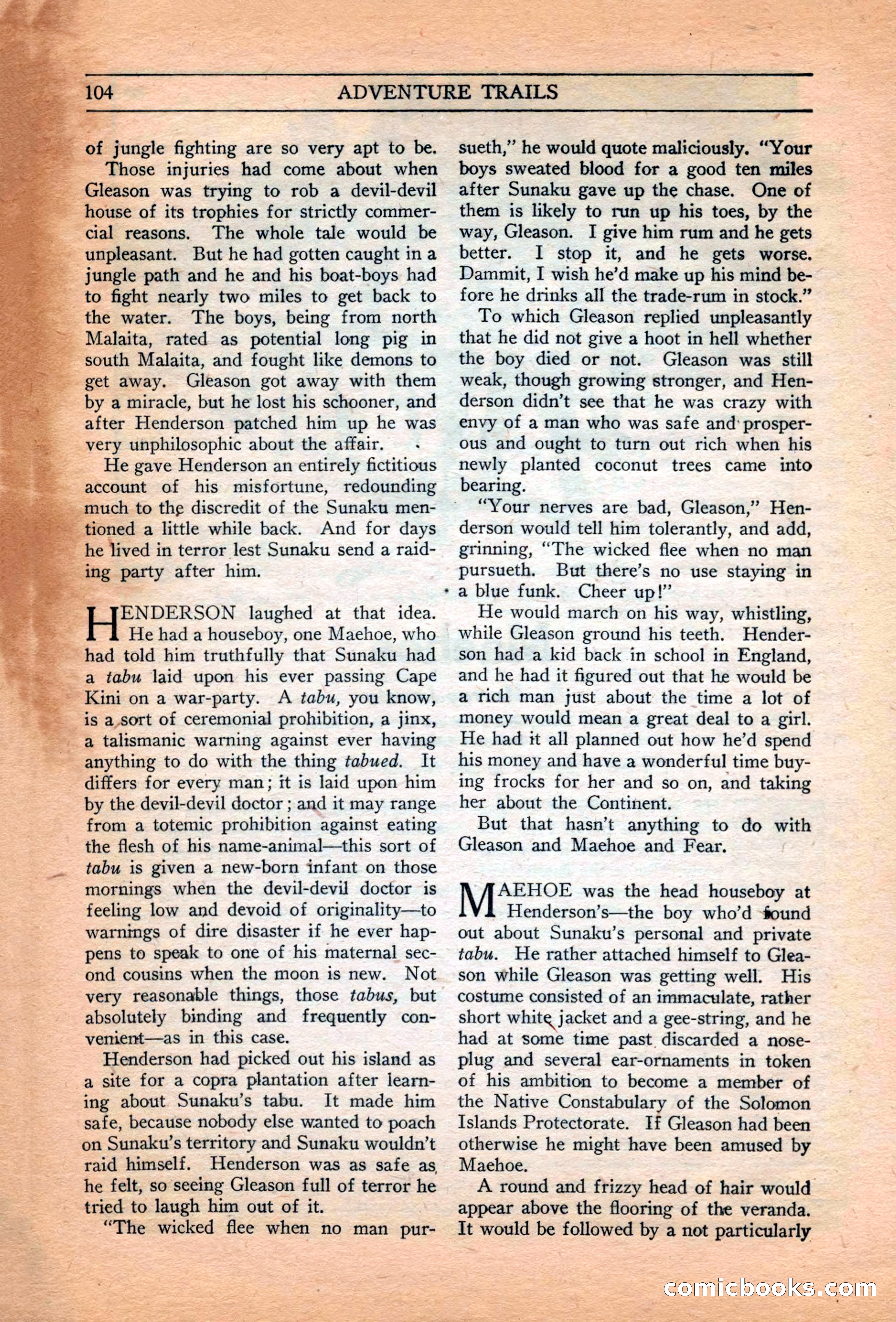 Adventure Trails, February 1929 — page 106 of 164