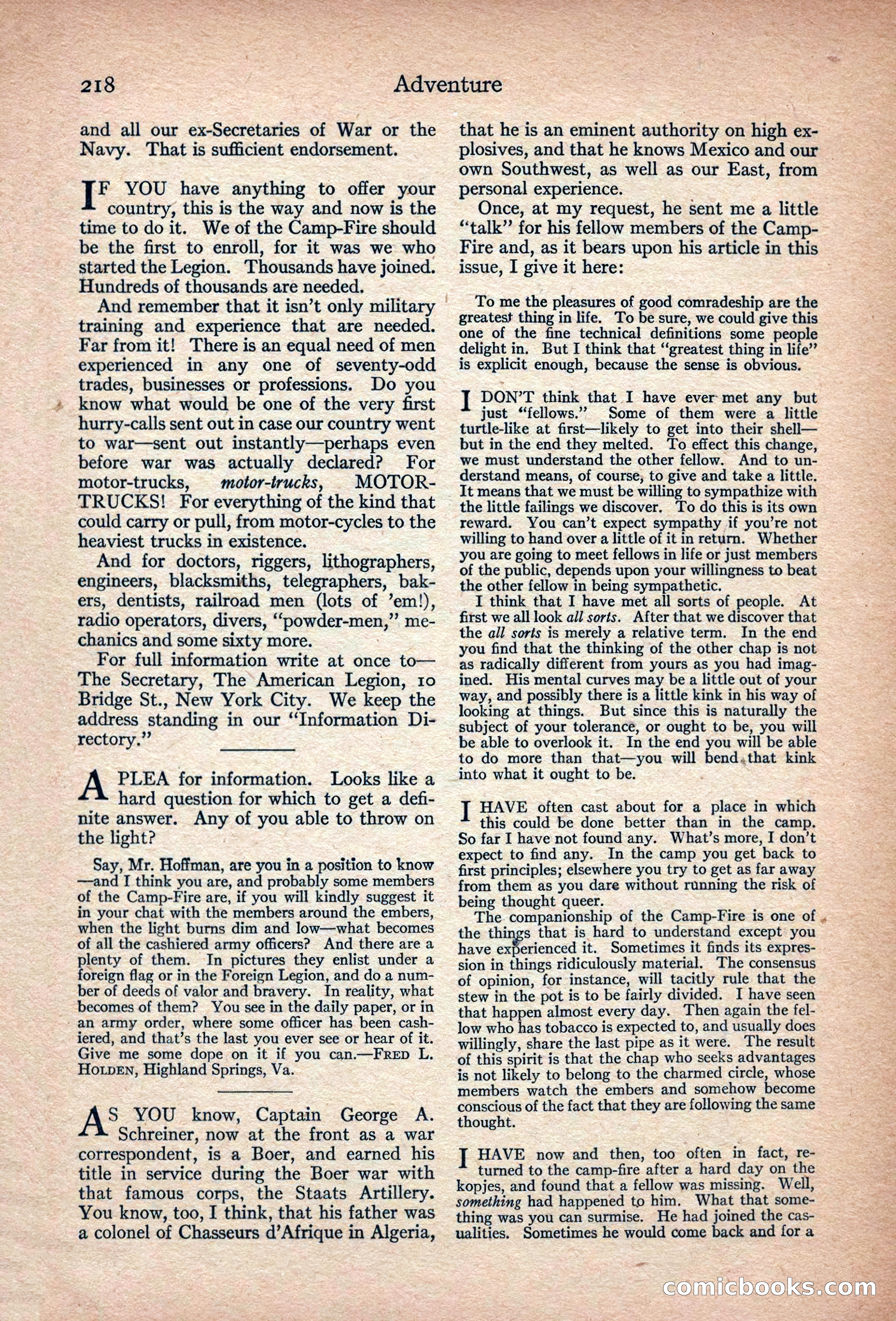Adventure, November 1915 — page 220 of 228