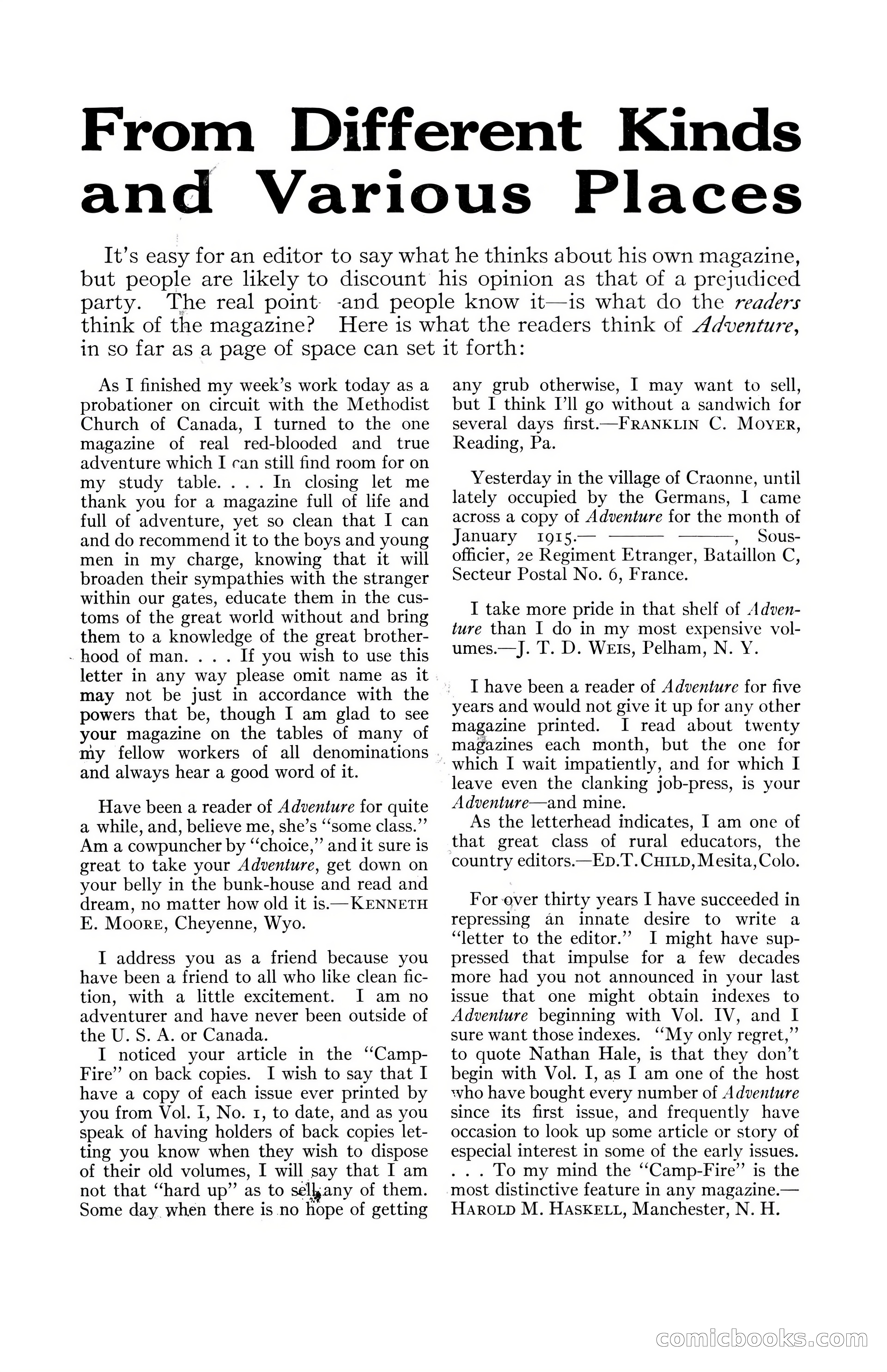 Adventure Magazine, March 1916 — page 2 of 228