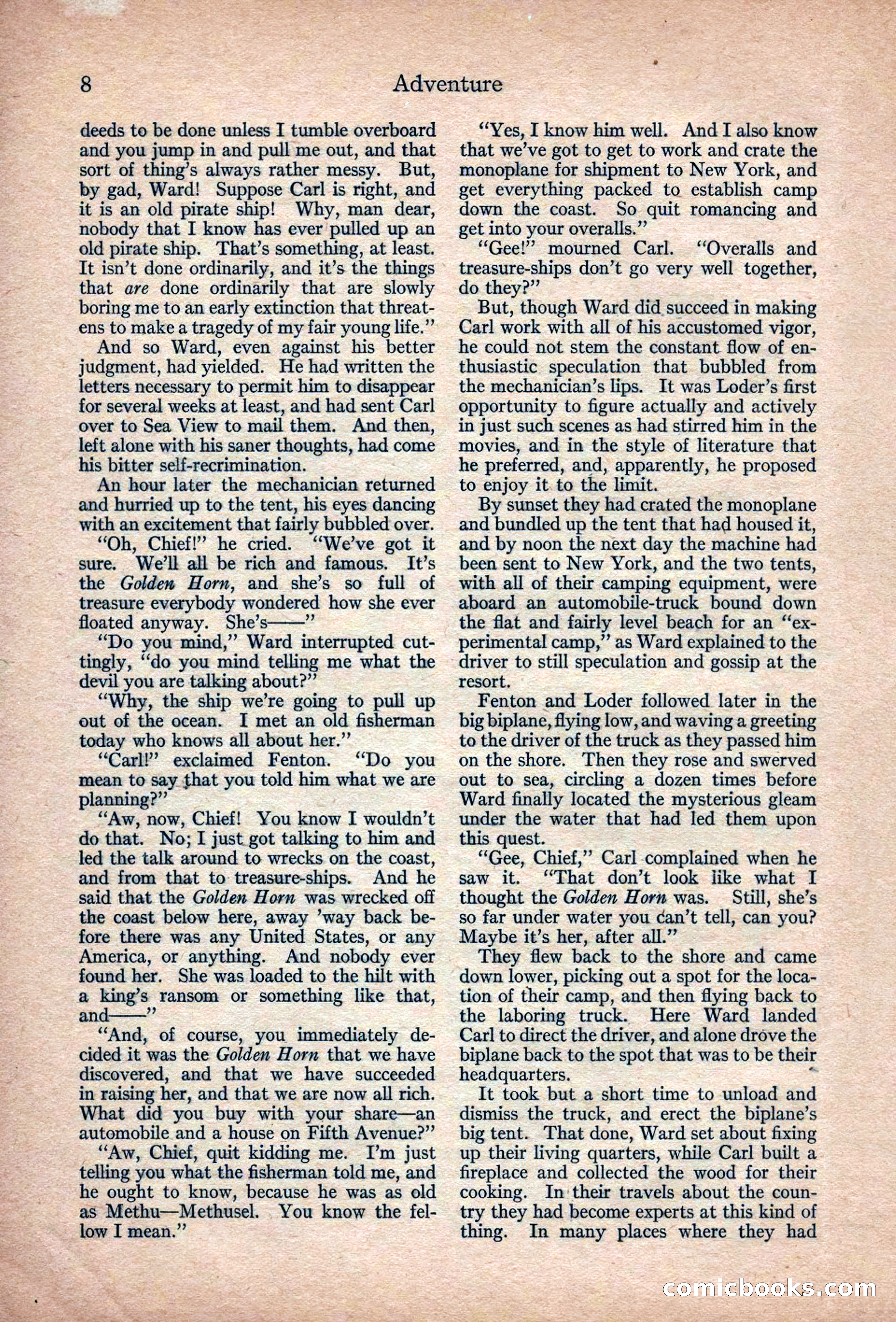 Adventure Magazine, March 1916 — page 10 of 228