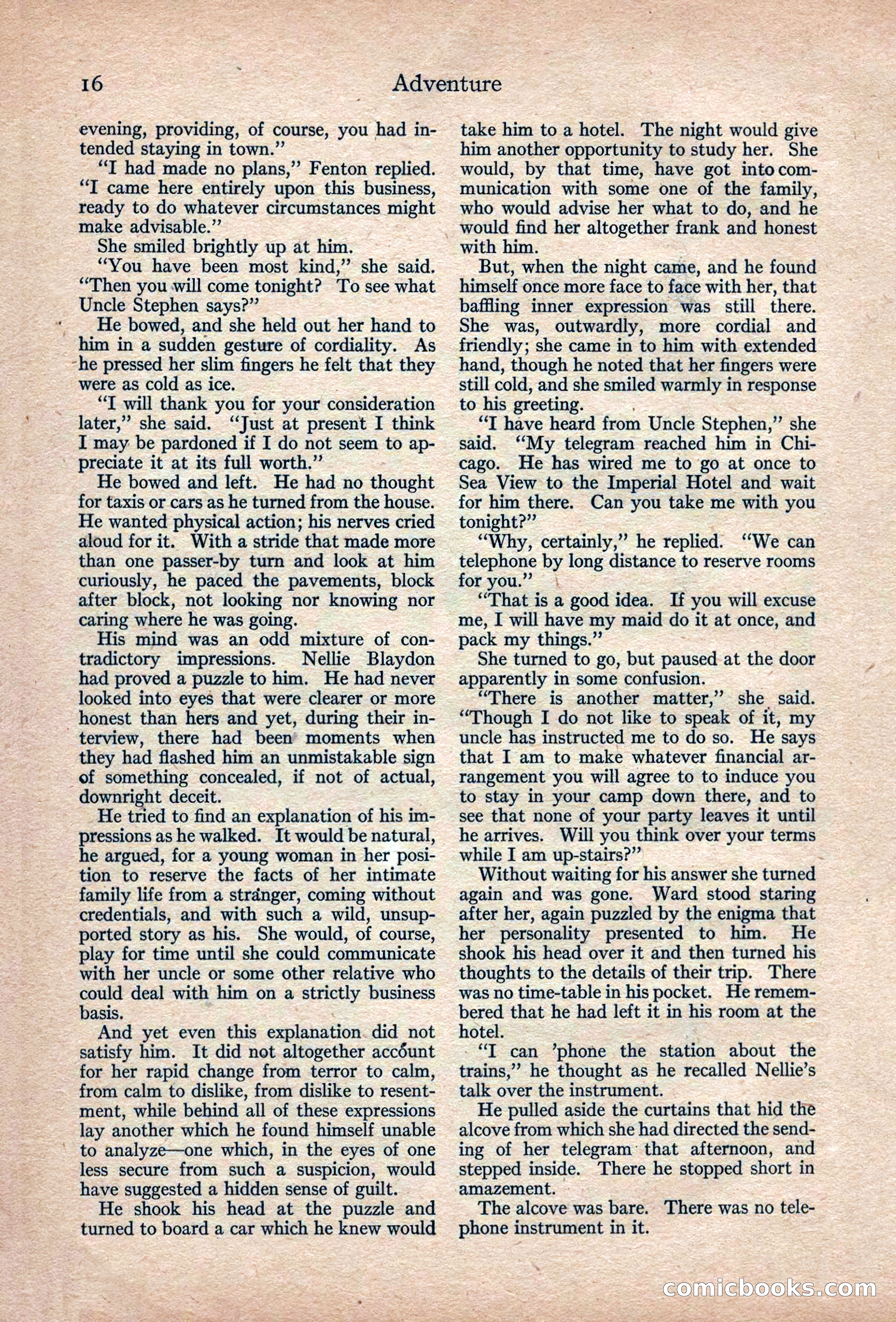 Adventure Magazine, March 1916 — page 18 of 228
