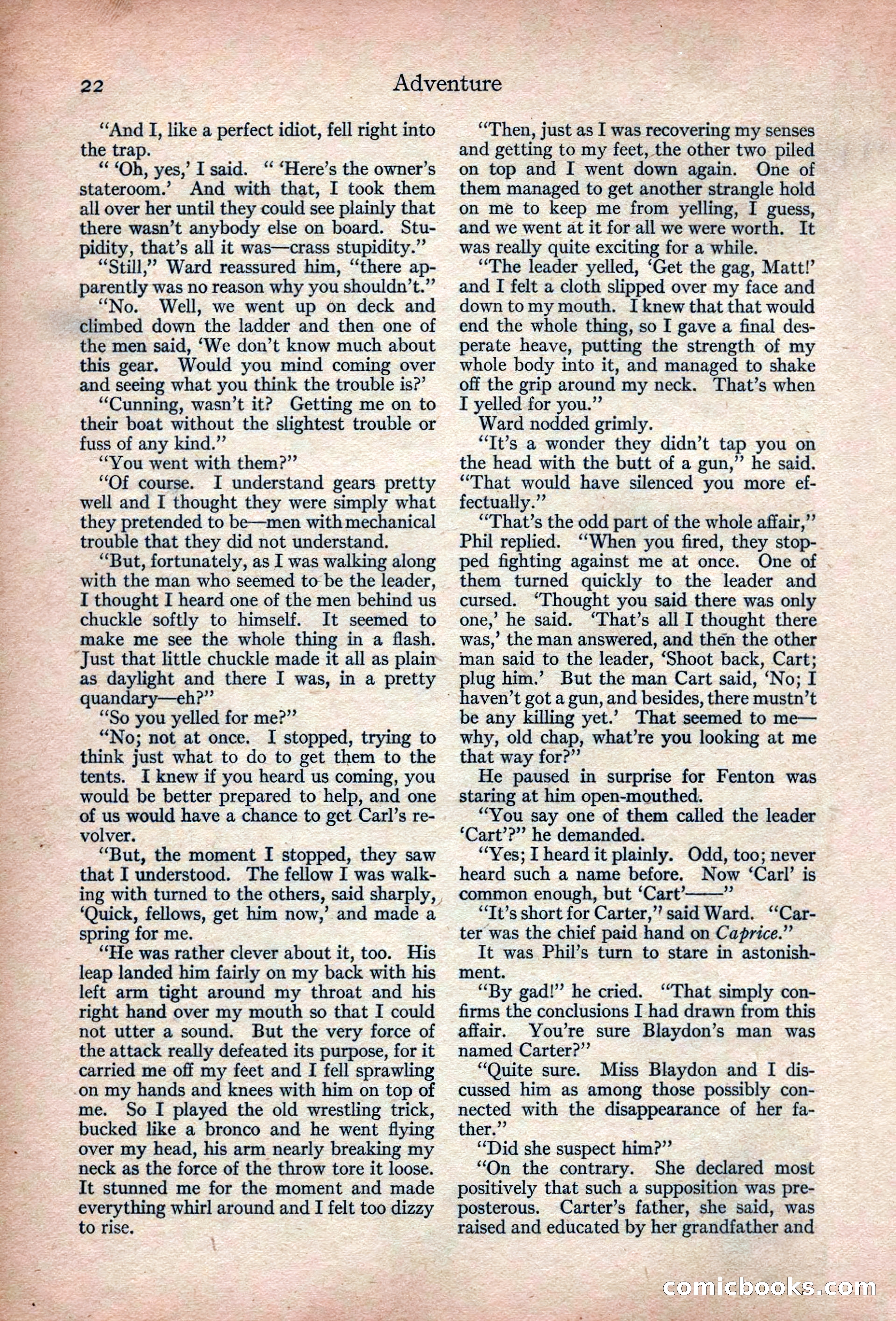 Adventure Magazine, March 1916 — page 24 of 228