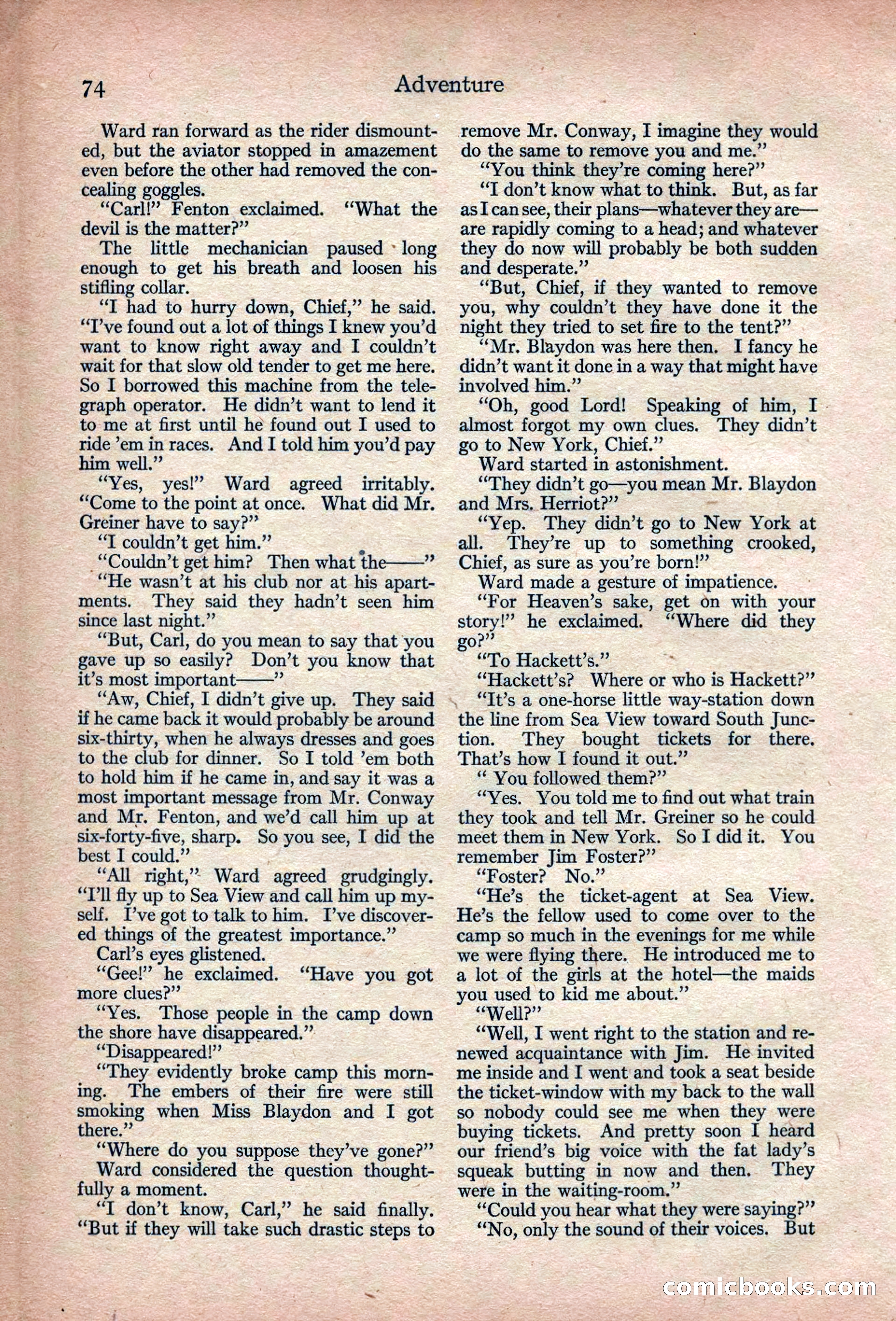 Adventure Magazine, March 1916 — page 76 of 228