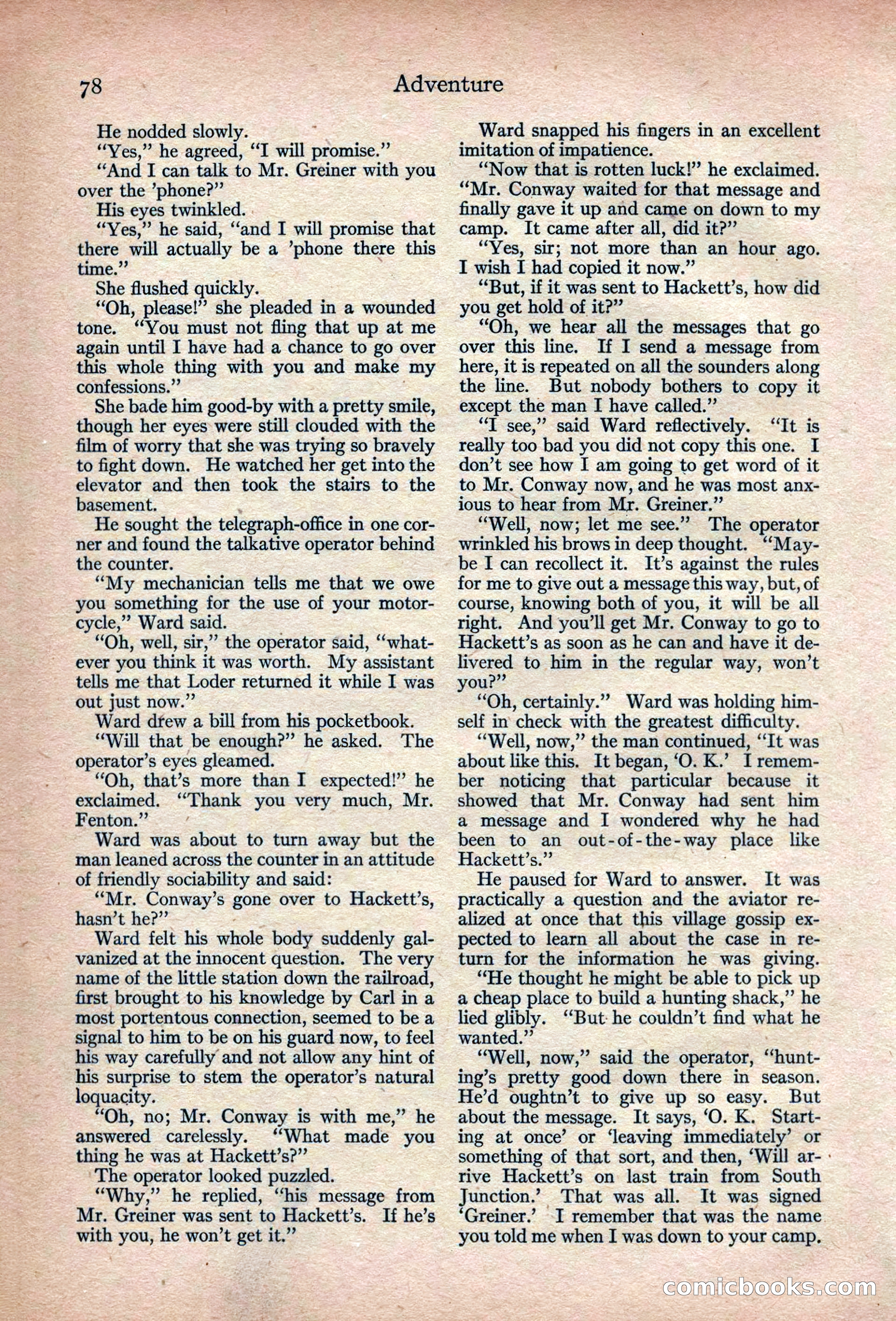 Adventure Magazine, March 1916 — page 80 of 228