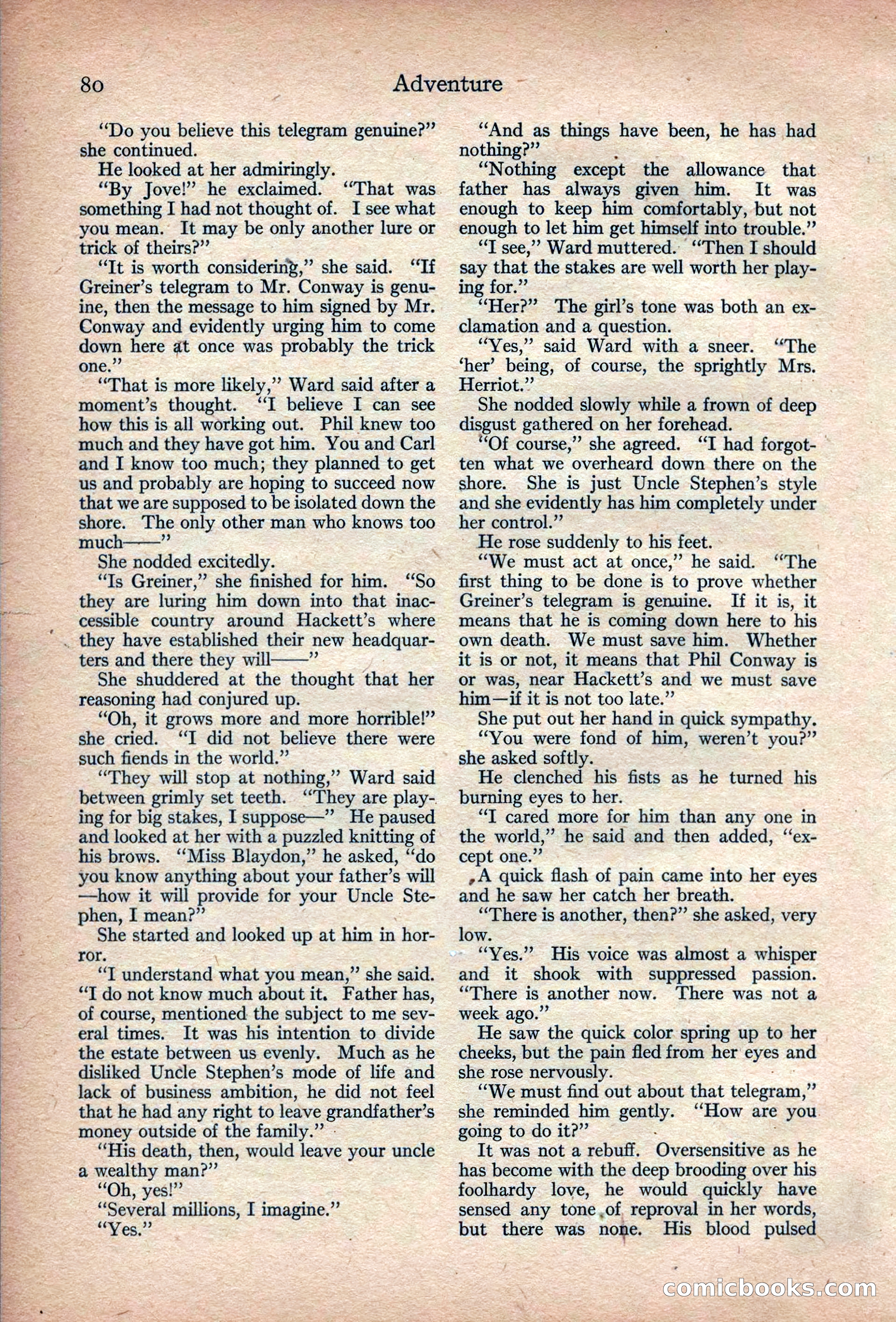 Adventure Magazine, March 1916 — page 82 of 228