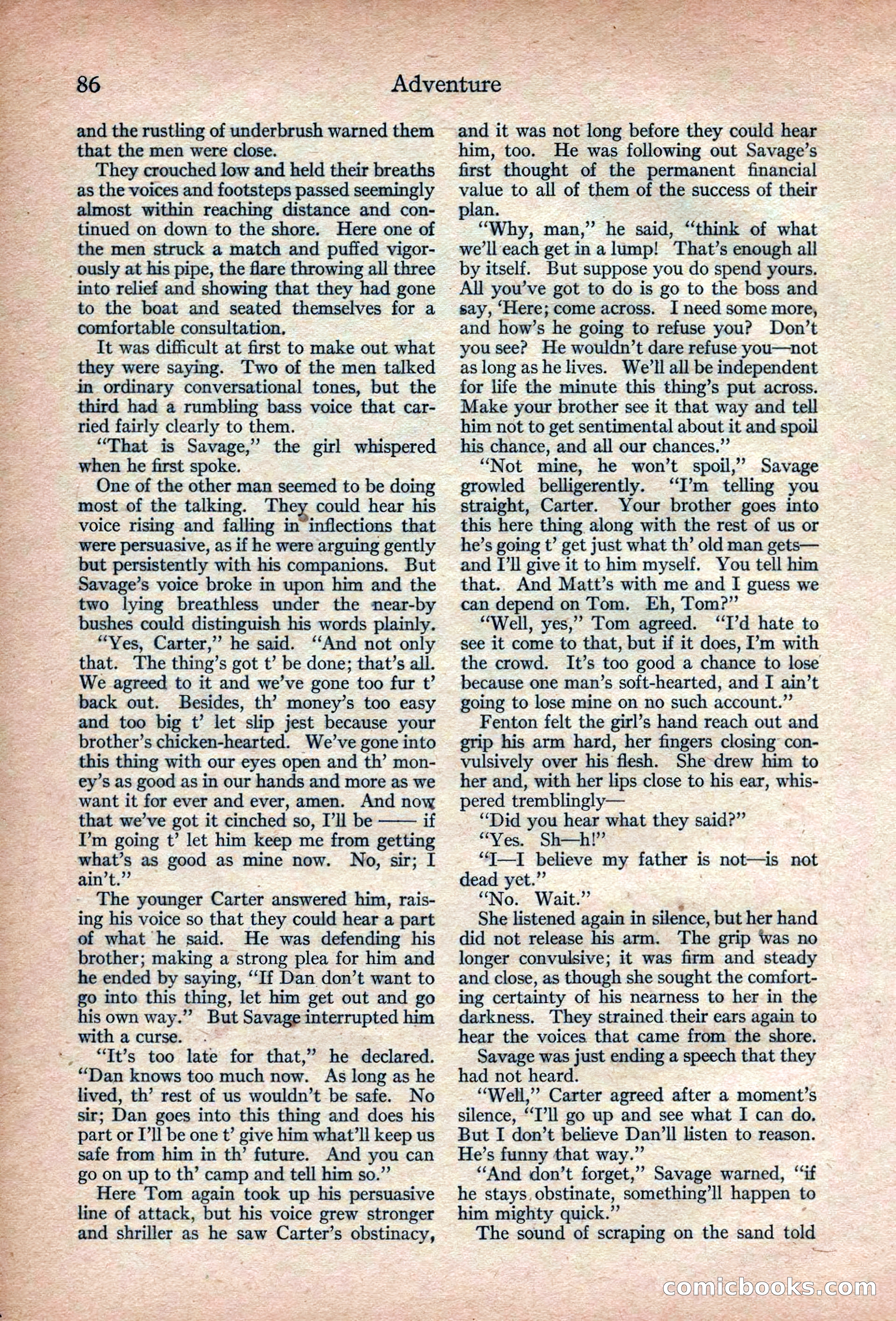 Adventure Magazine, March 1916 — page 88 of 228