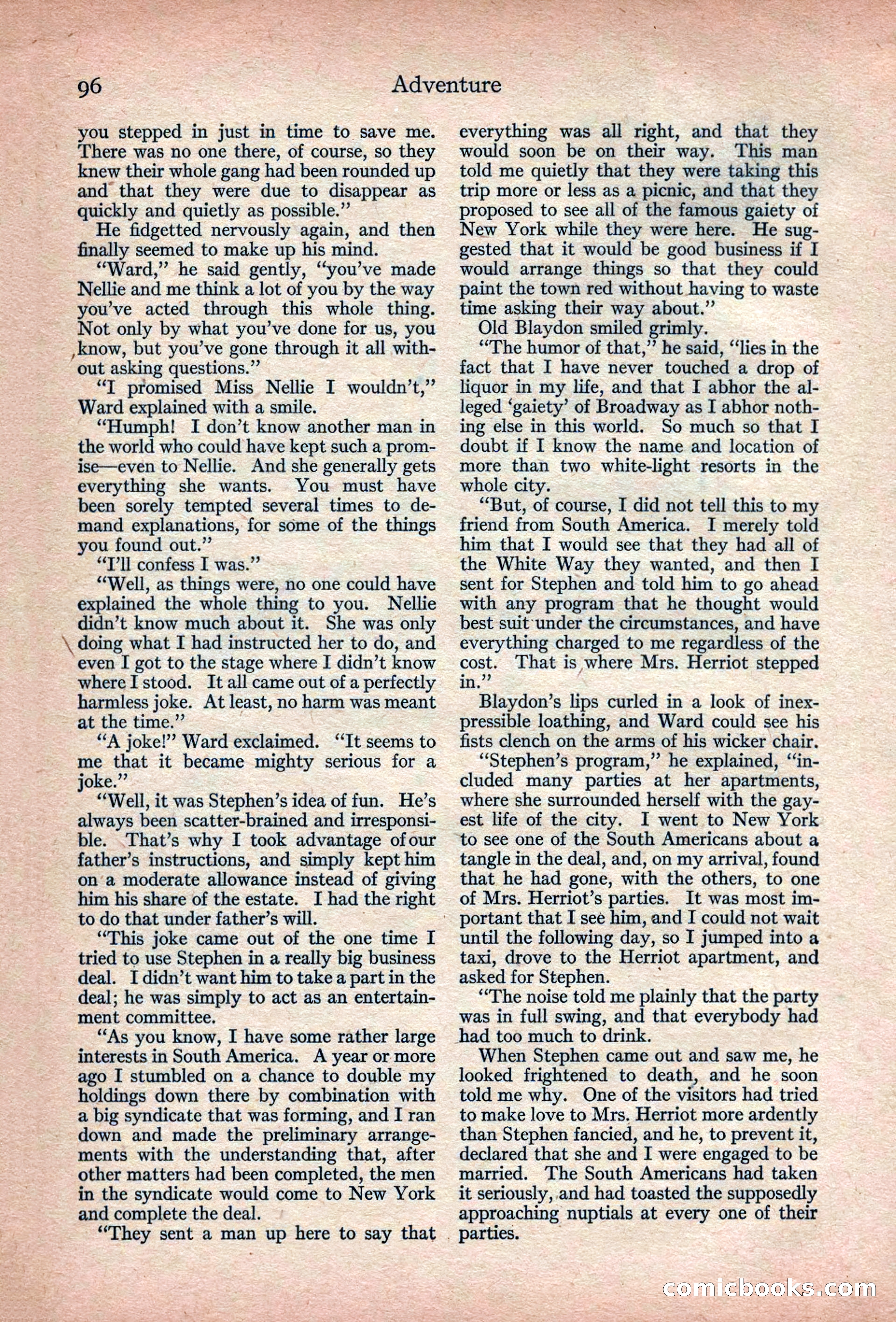 Adventure Magazine, March 1916 — page 98 of 228
