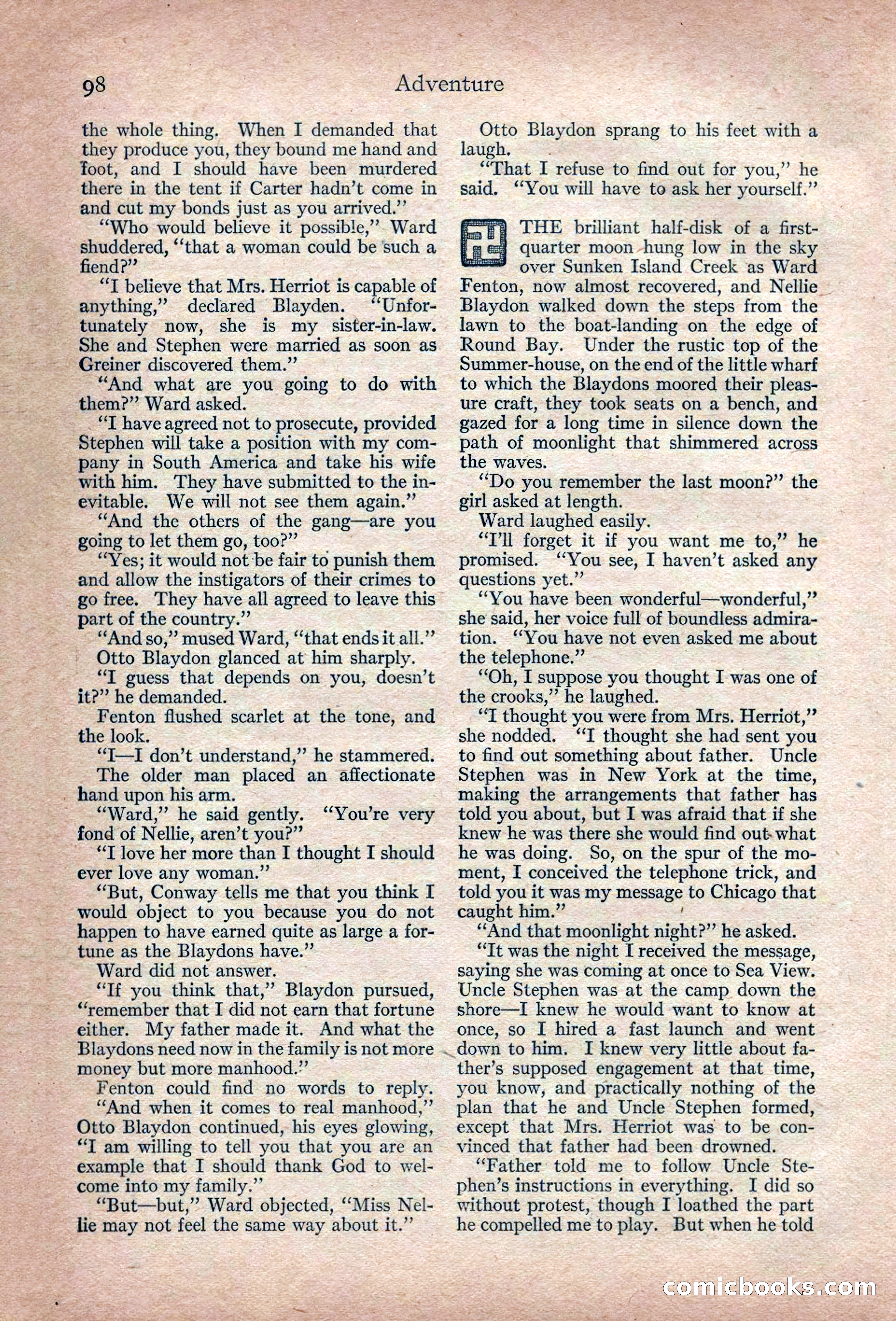 Adventure Magazine, March 1916 — page 100 of 228