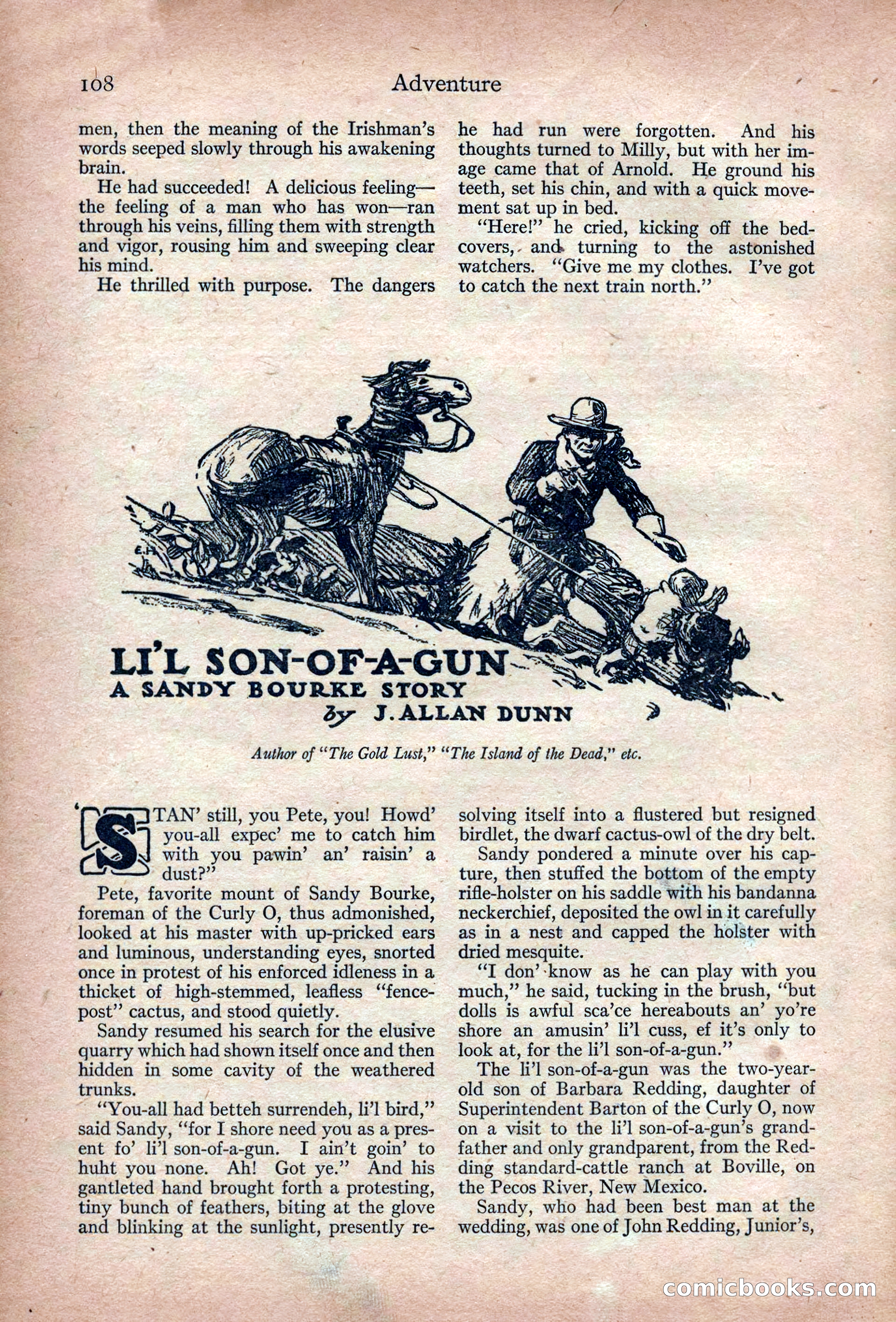 Adventure Magazine, March 1916 — page 110 of 228