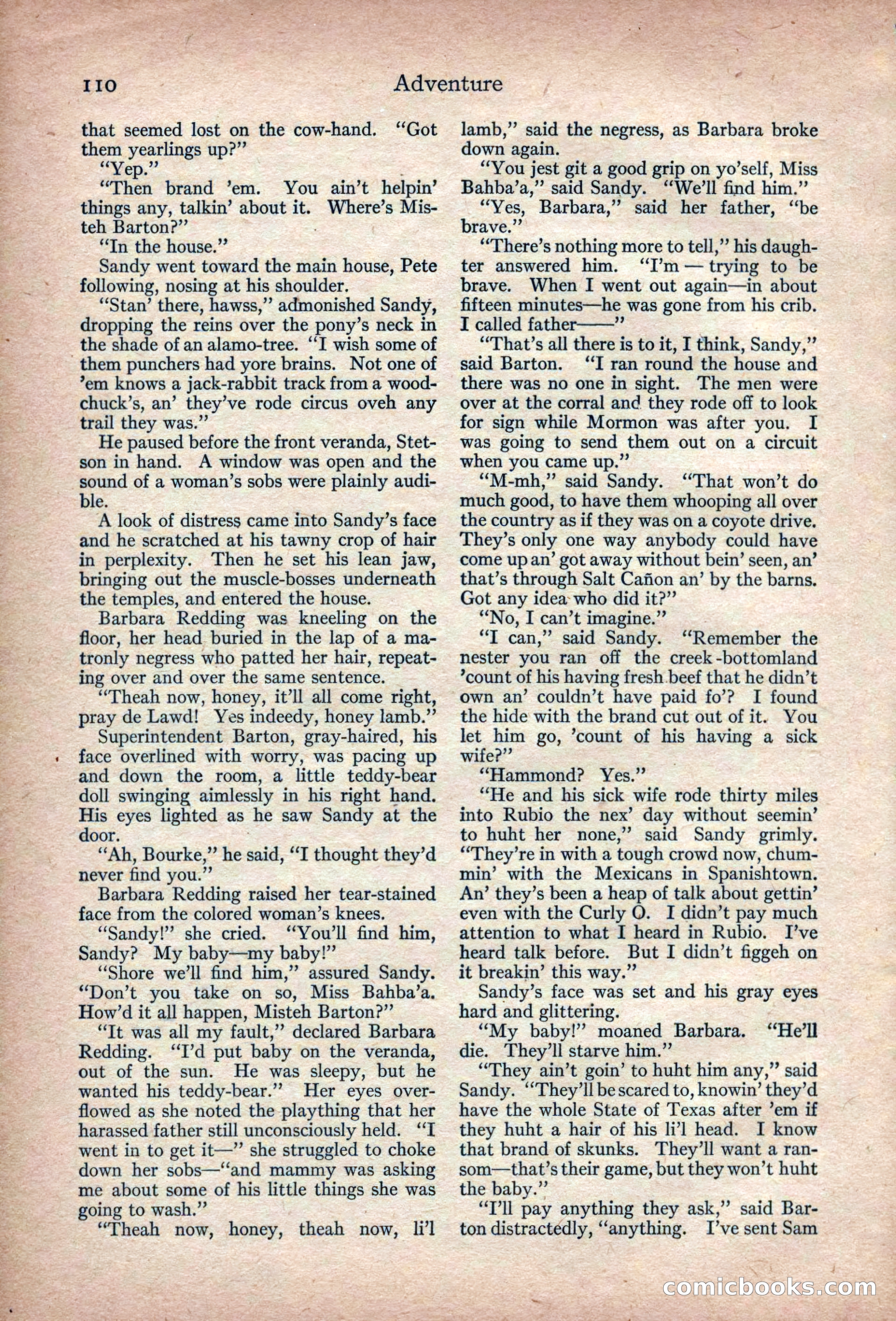 Adventure Magazine, March 1916 — page 112 of 228