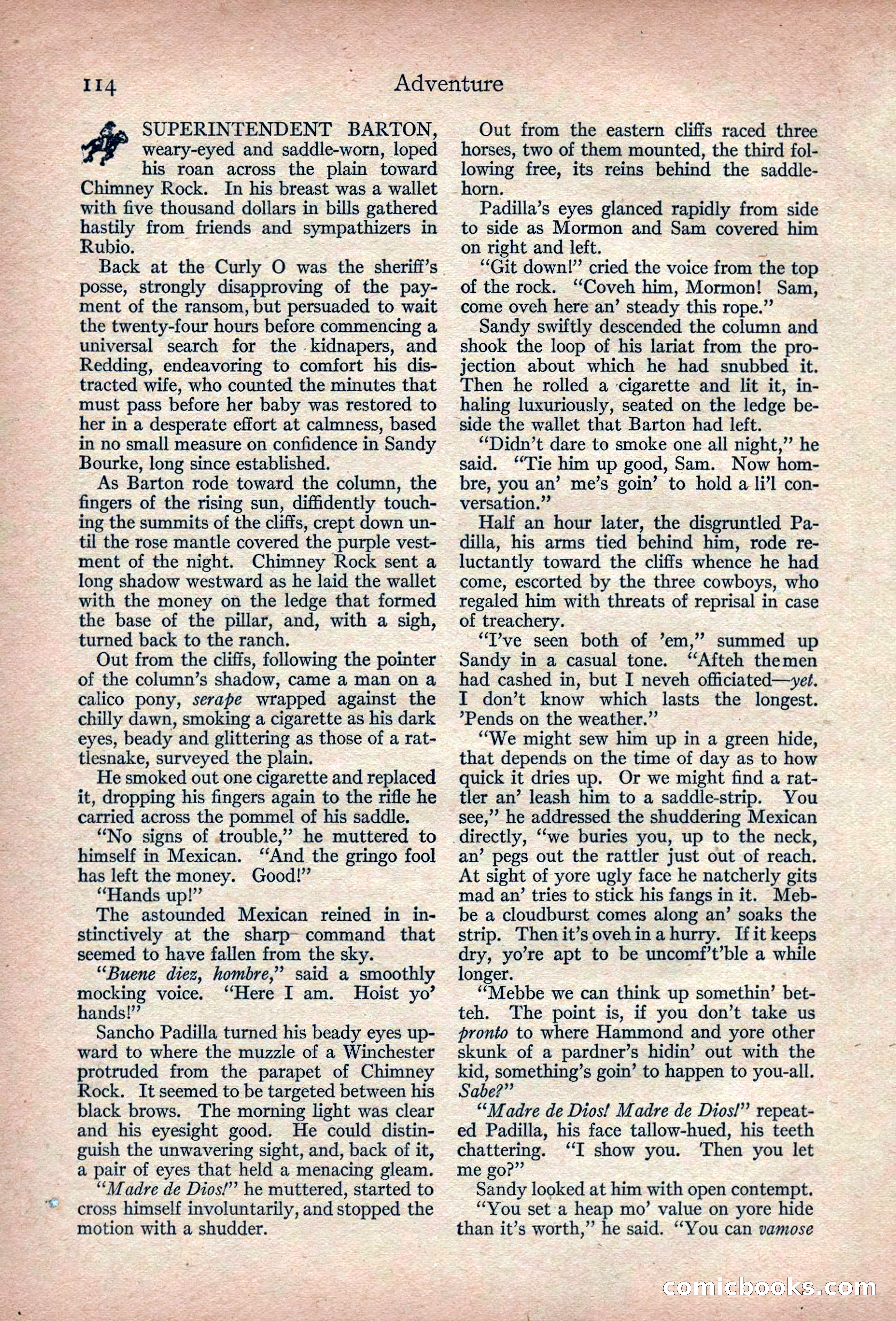 Adventure Magazine, March 1916 — page 116 of 228