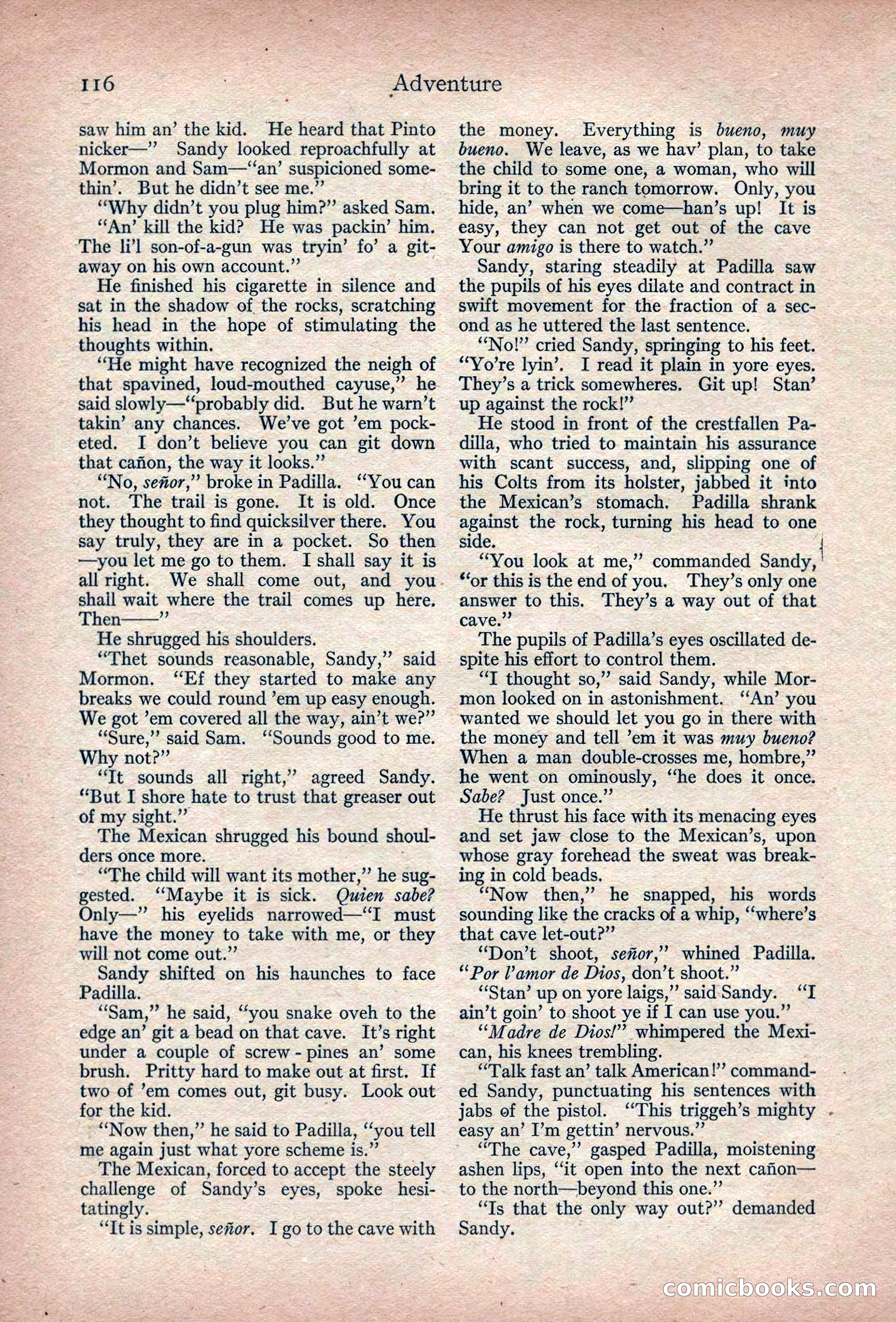 Adventure Magazine, March 1916 — page 118 of 228