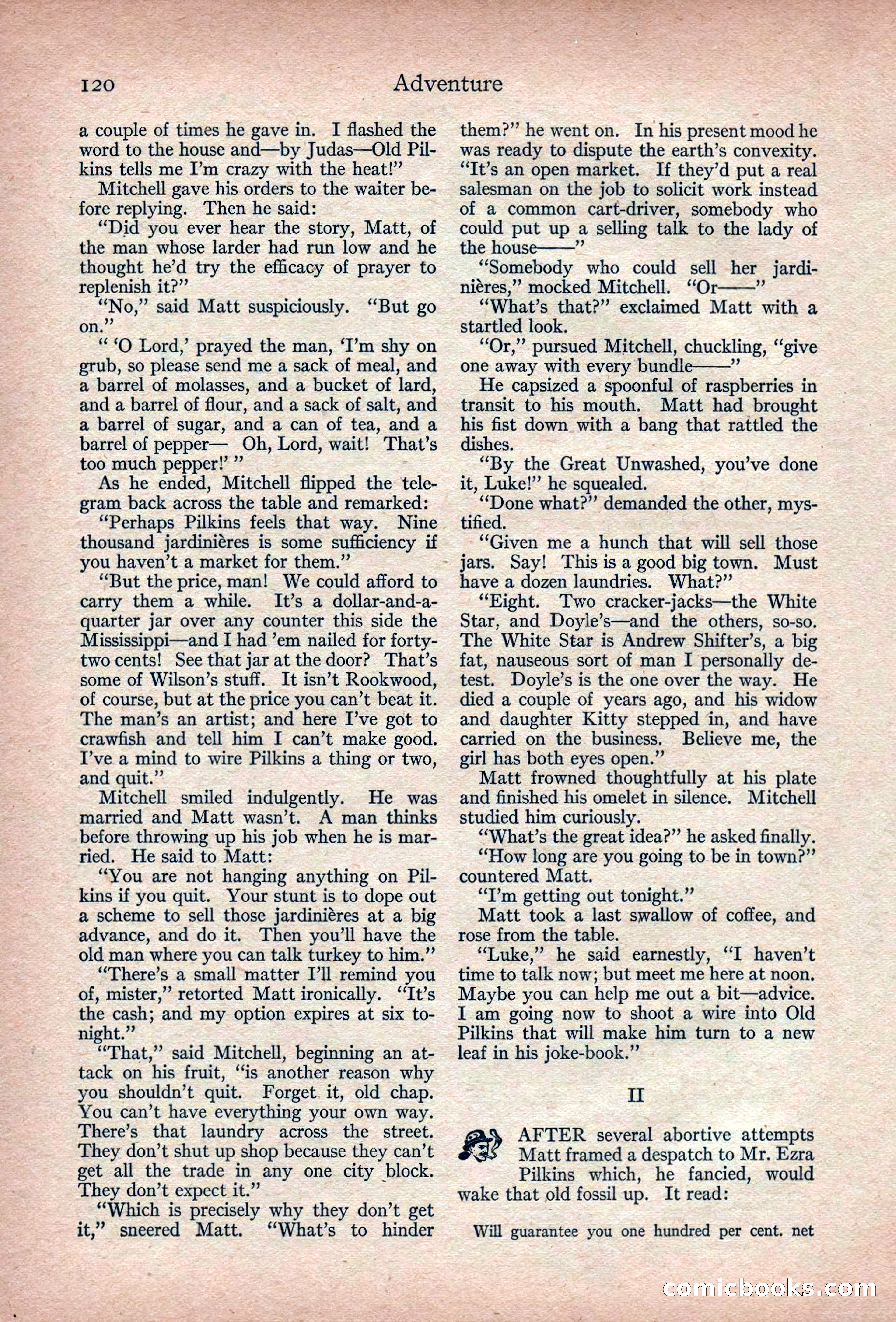 Adventure Magazine, March 1916 — page 122 of 228