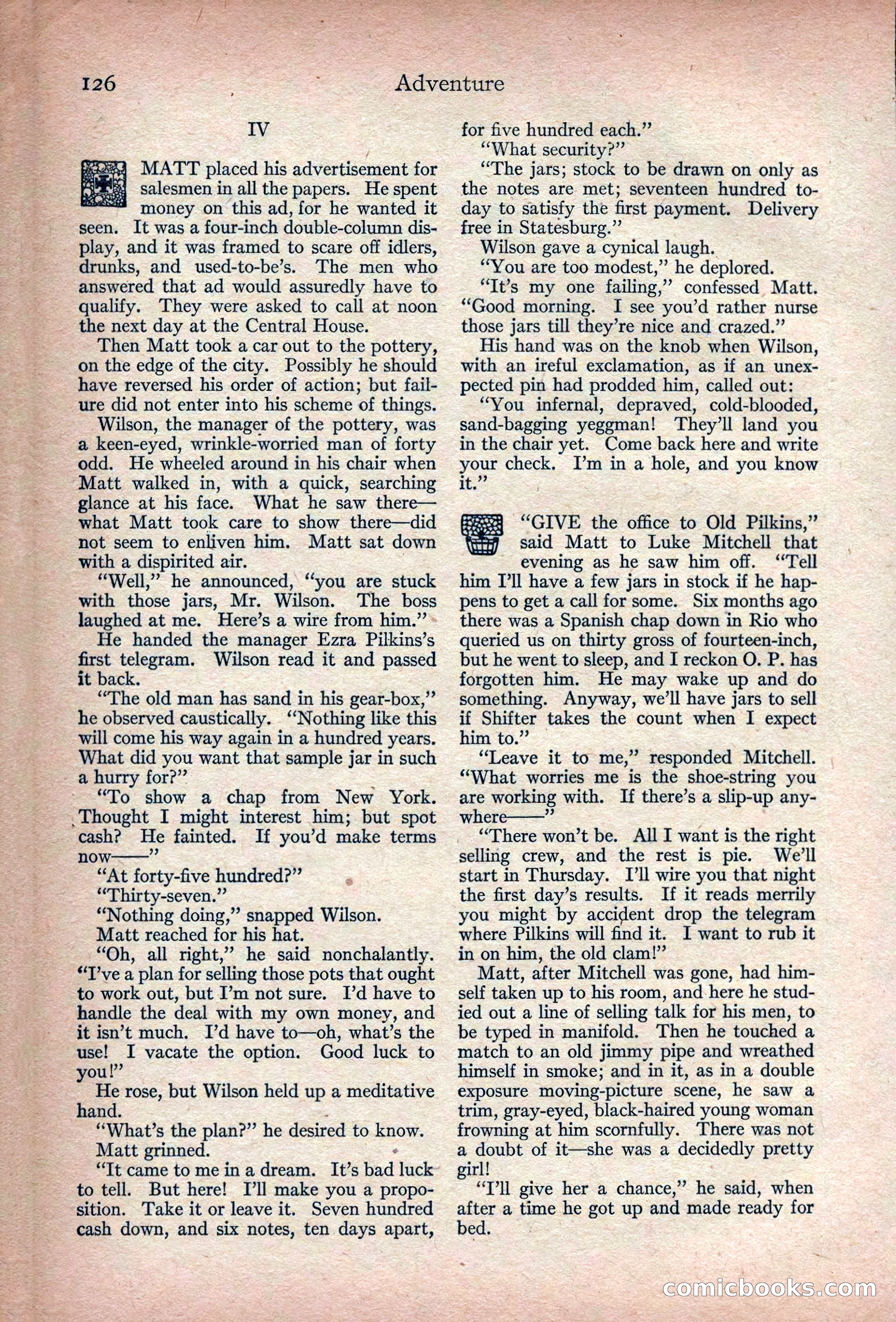 Adventure Magazine, March 1916 — page 128 of 228