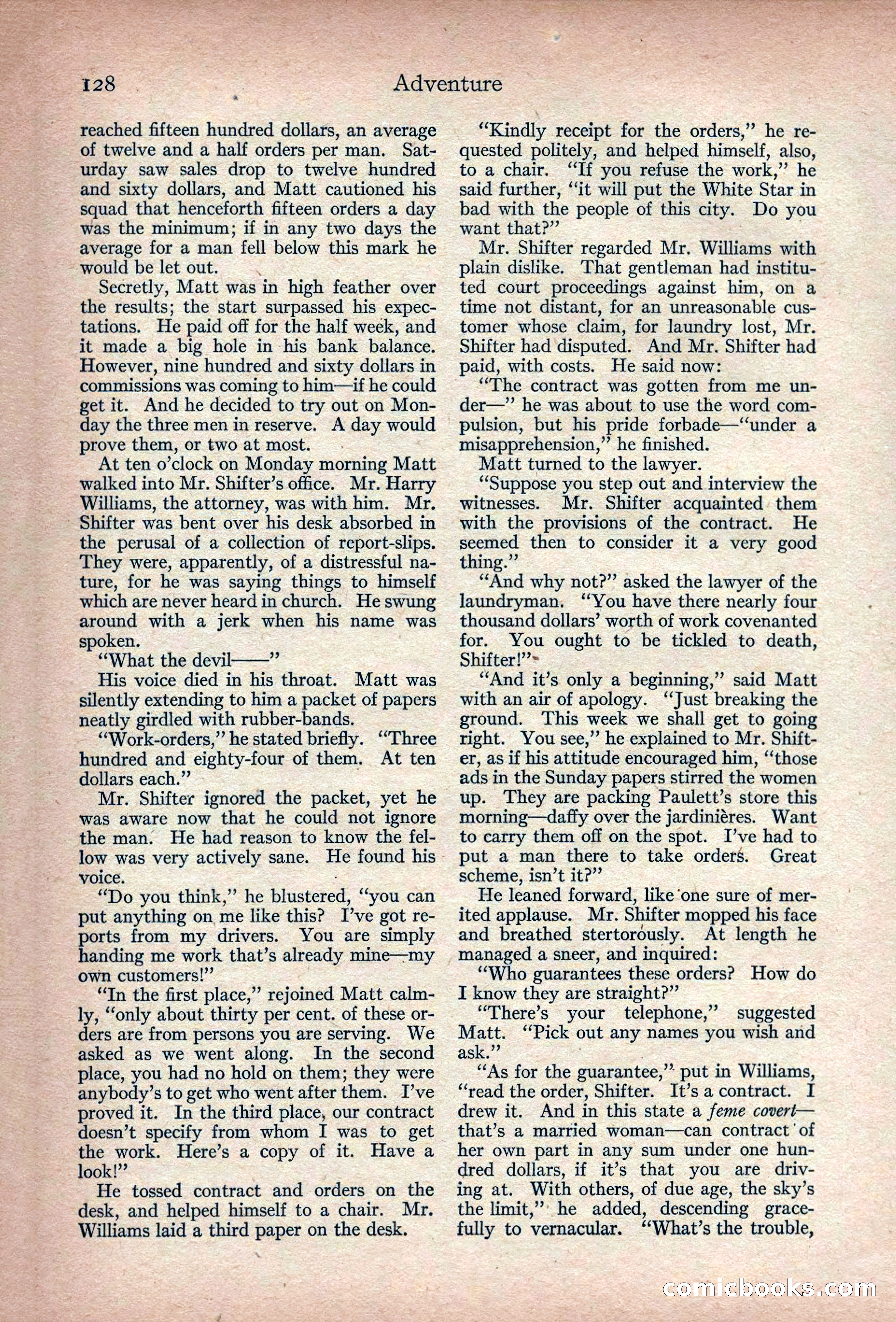 Adventure Magazine, March 1916 — page 130 of 228