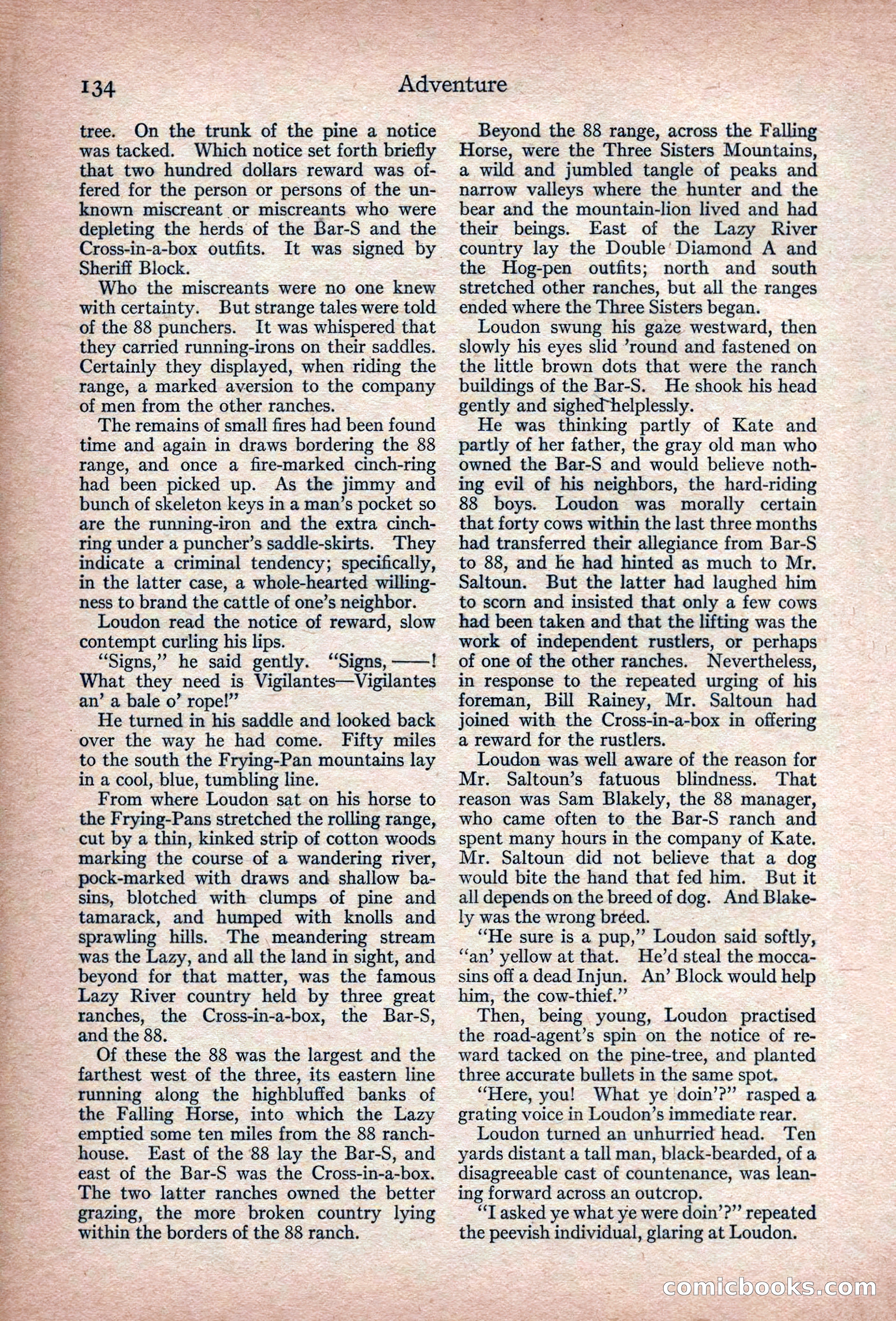 Adventure Magazine, March 1916 — page 136 of 228