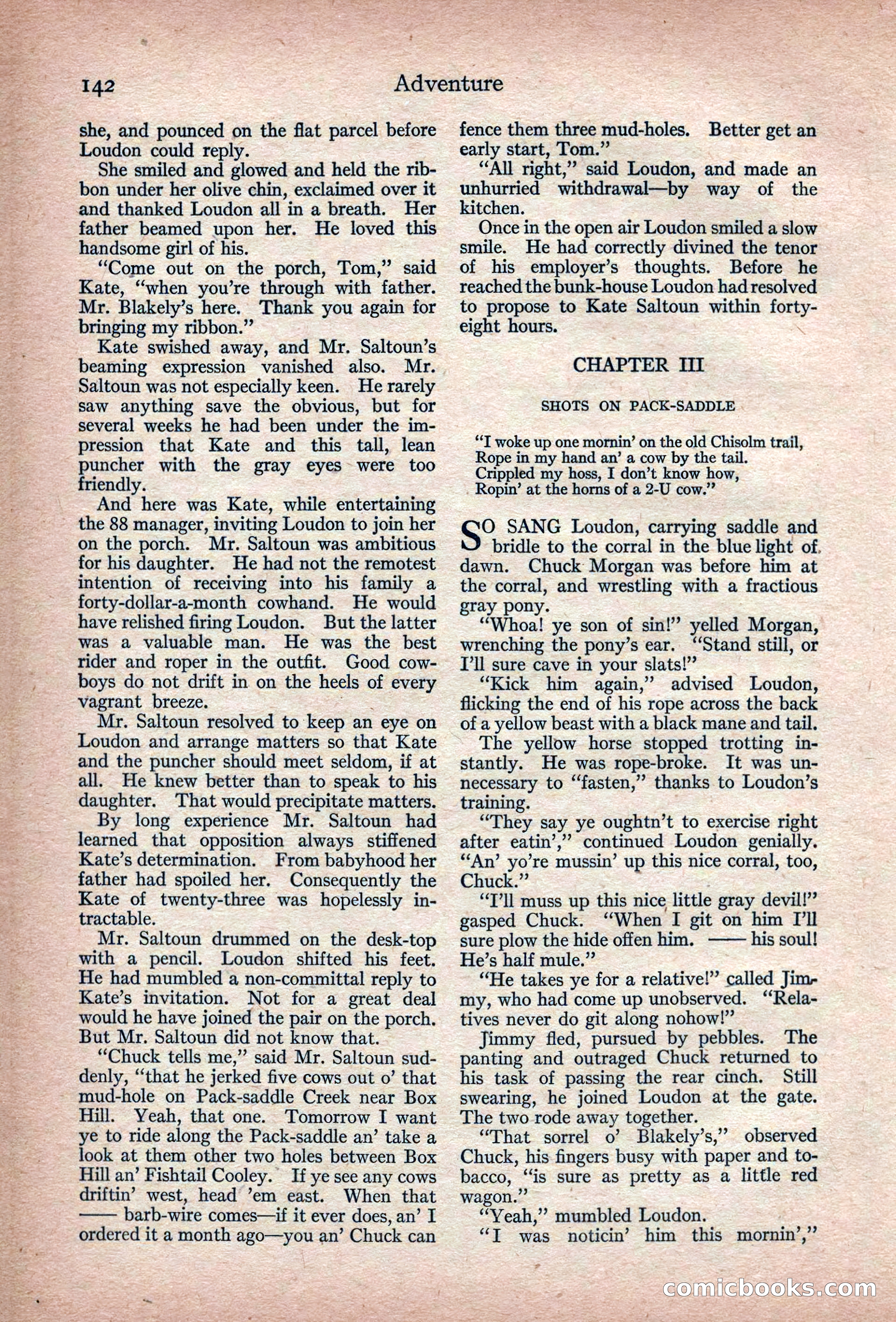 Adventure Magazine, March 1916 — page 144 of 228