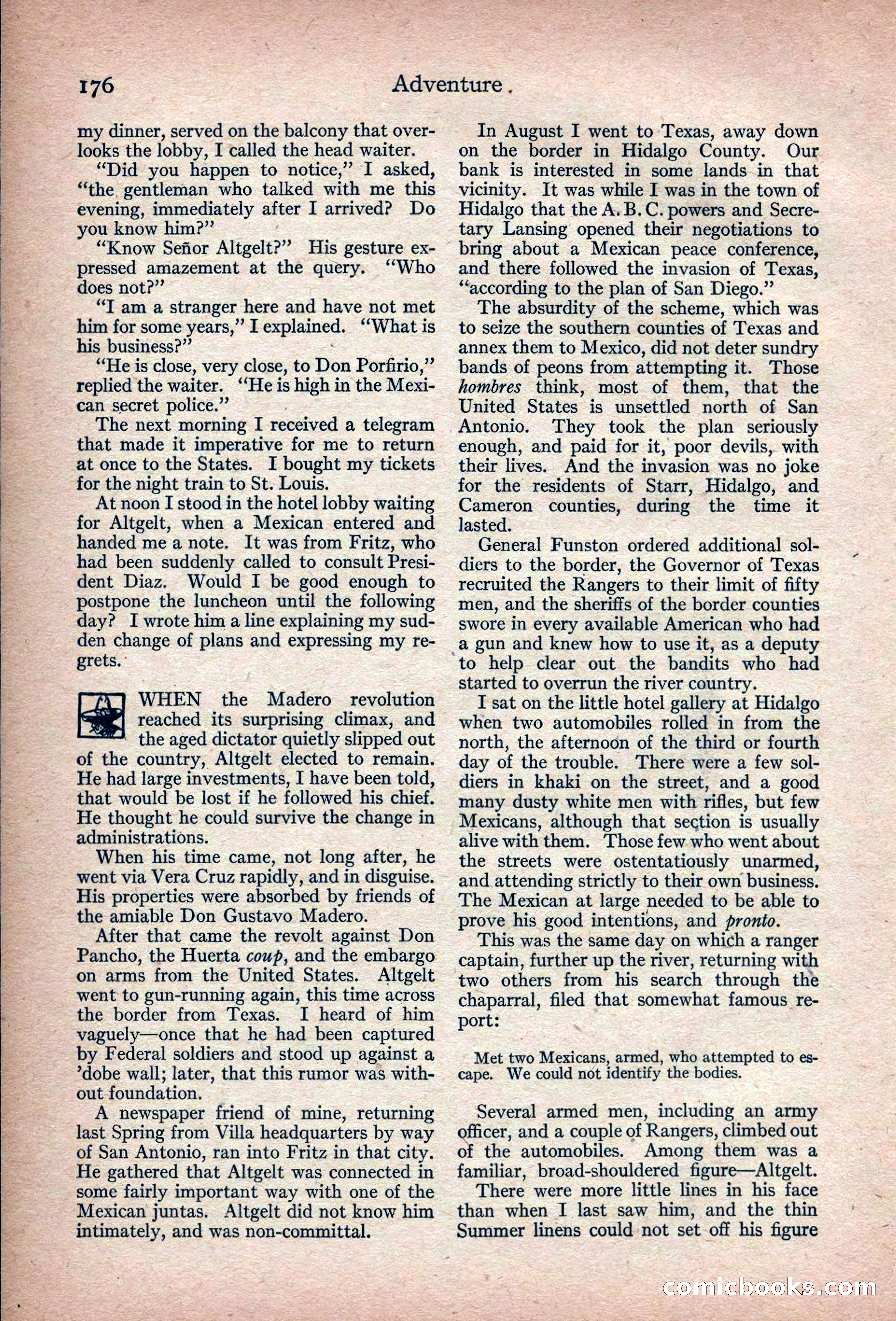 Adventure Magazine, March 1916 — page 178 of 228