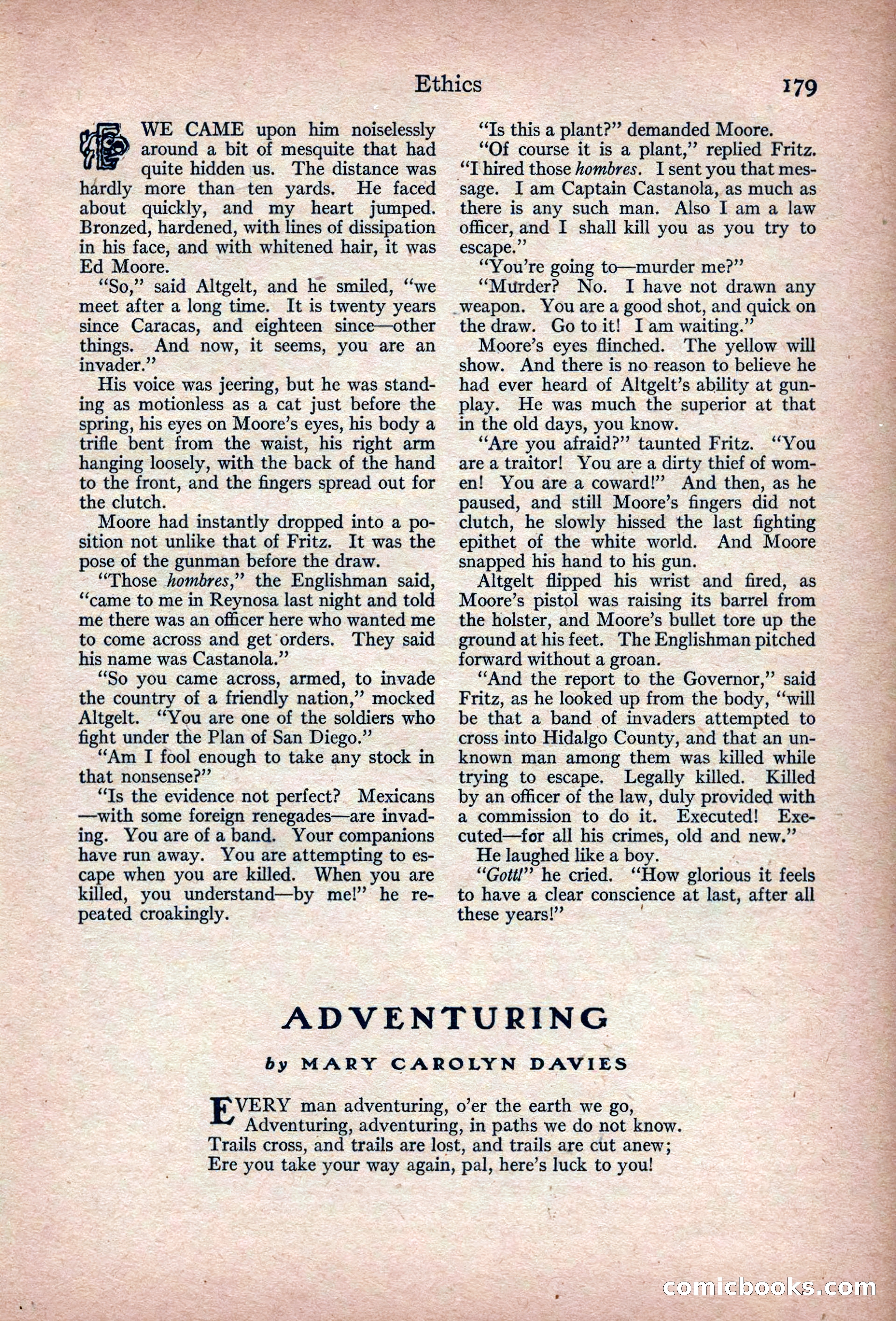 Adventure Magazine, March 1916 — page 181 of 228