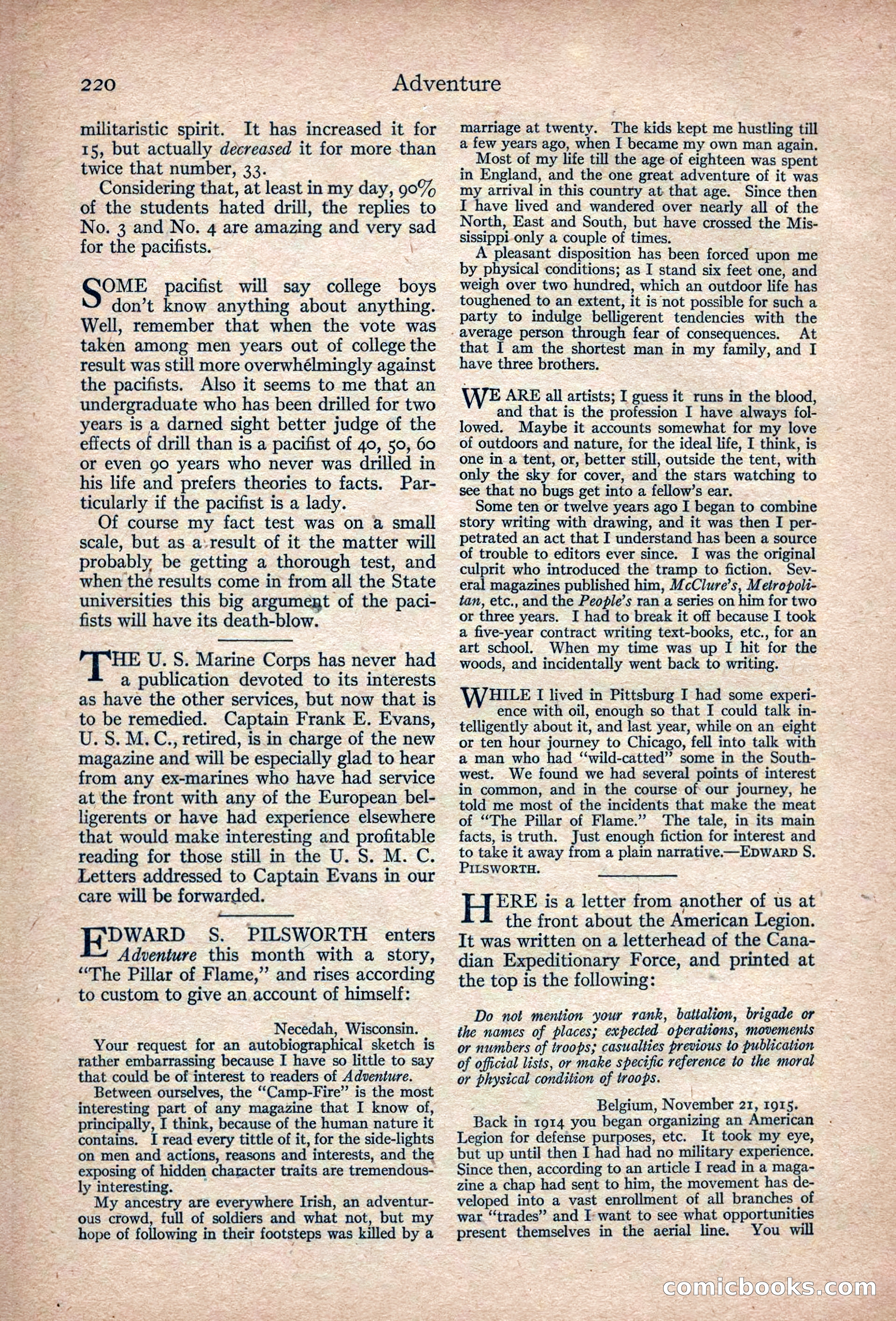 Adventure Magazine, March 1916 — page 222 of 228