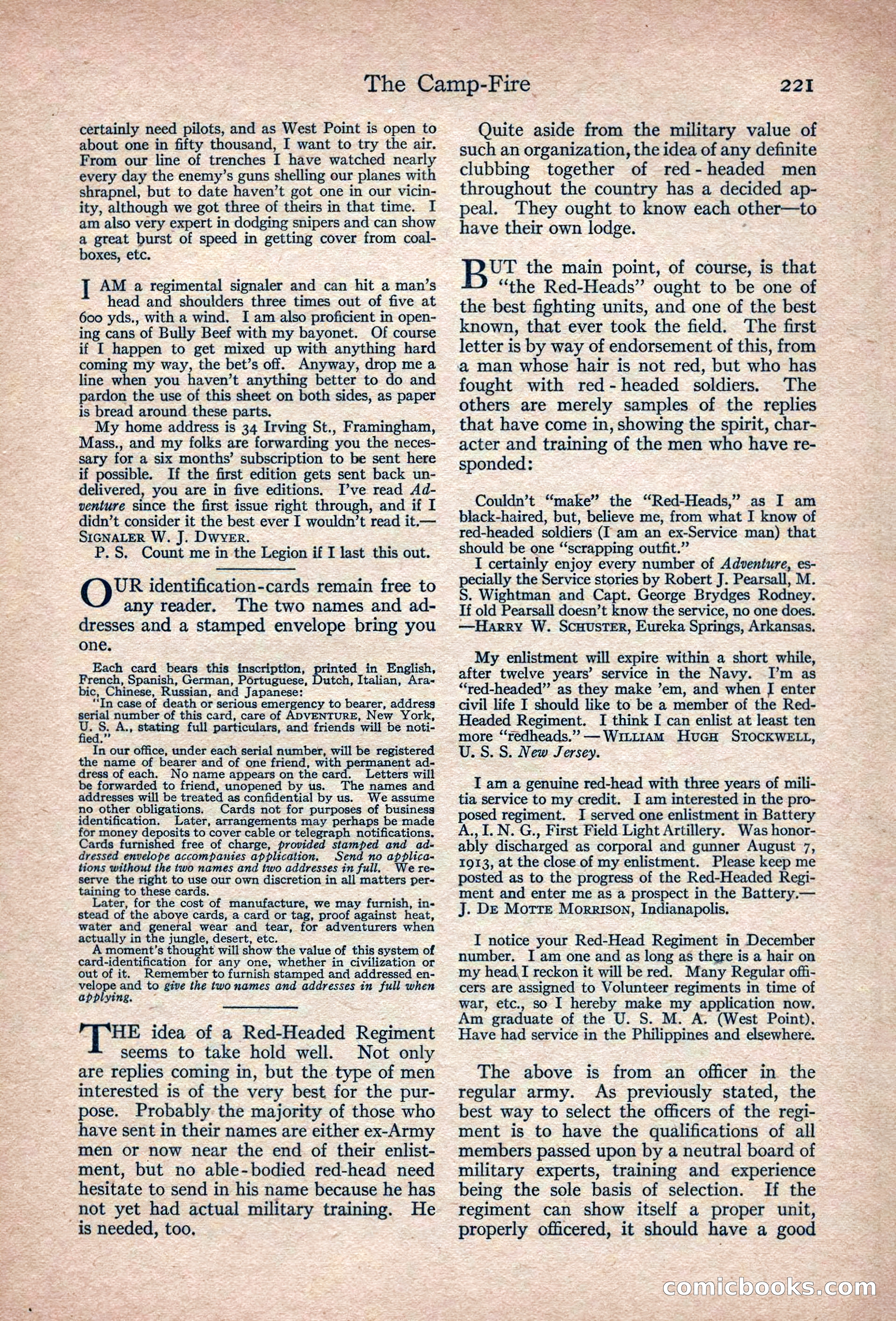 Adventure Magazine, March 1916 — page 223 of 228