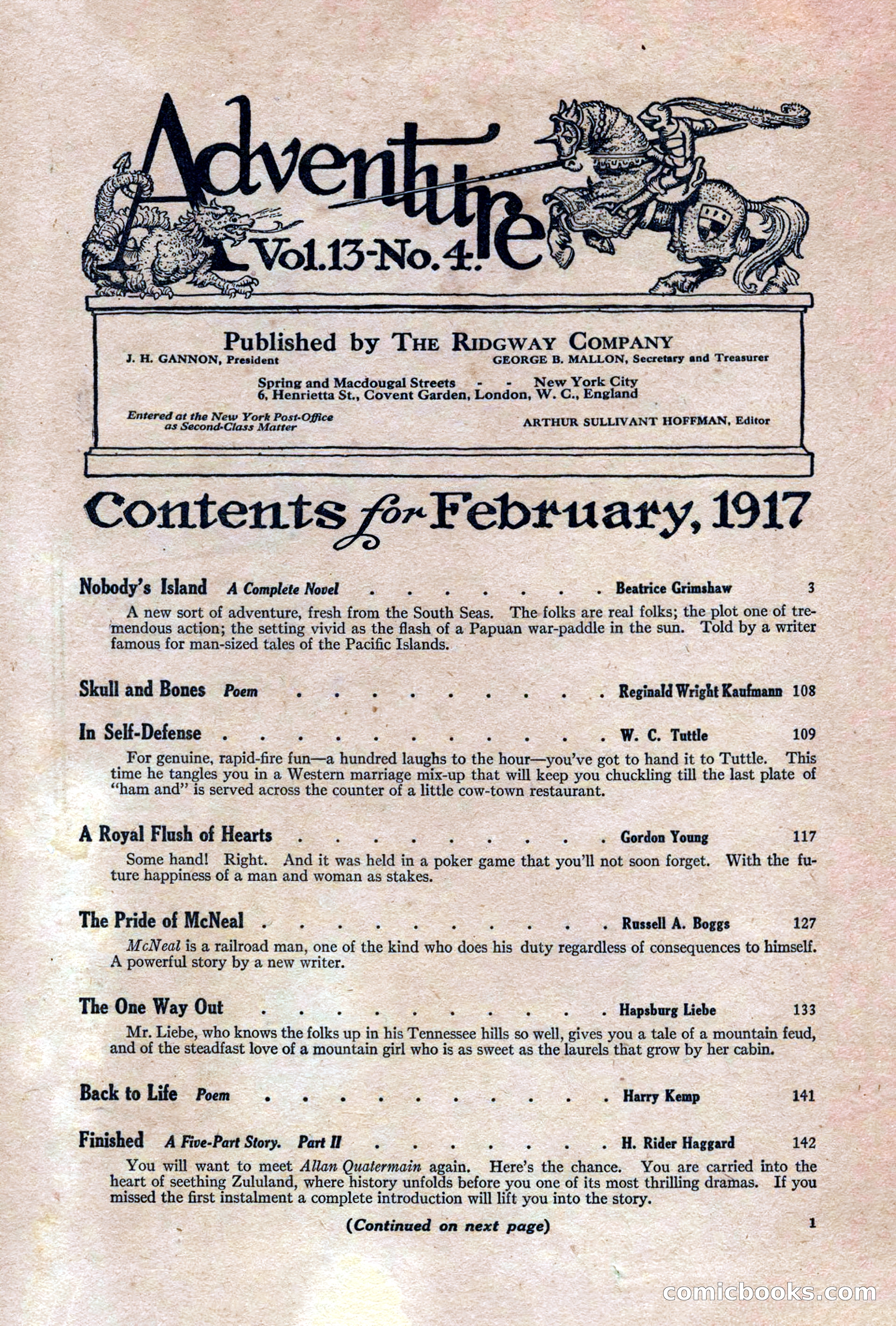 Adventure, February 1917 — page 3 of 228