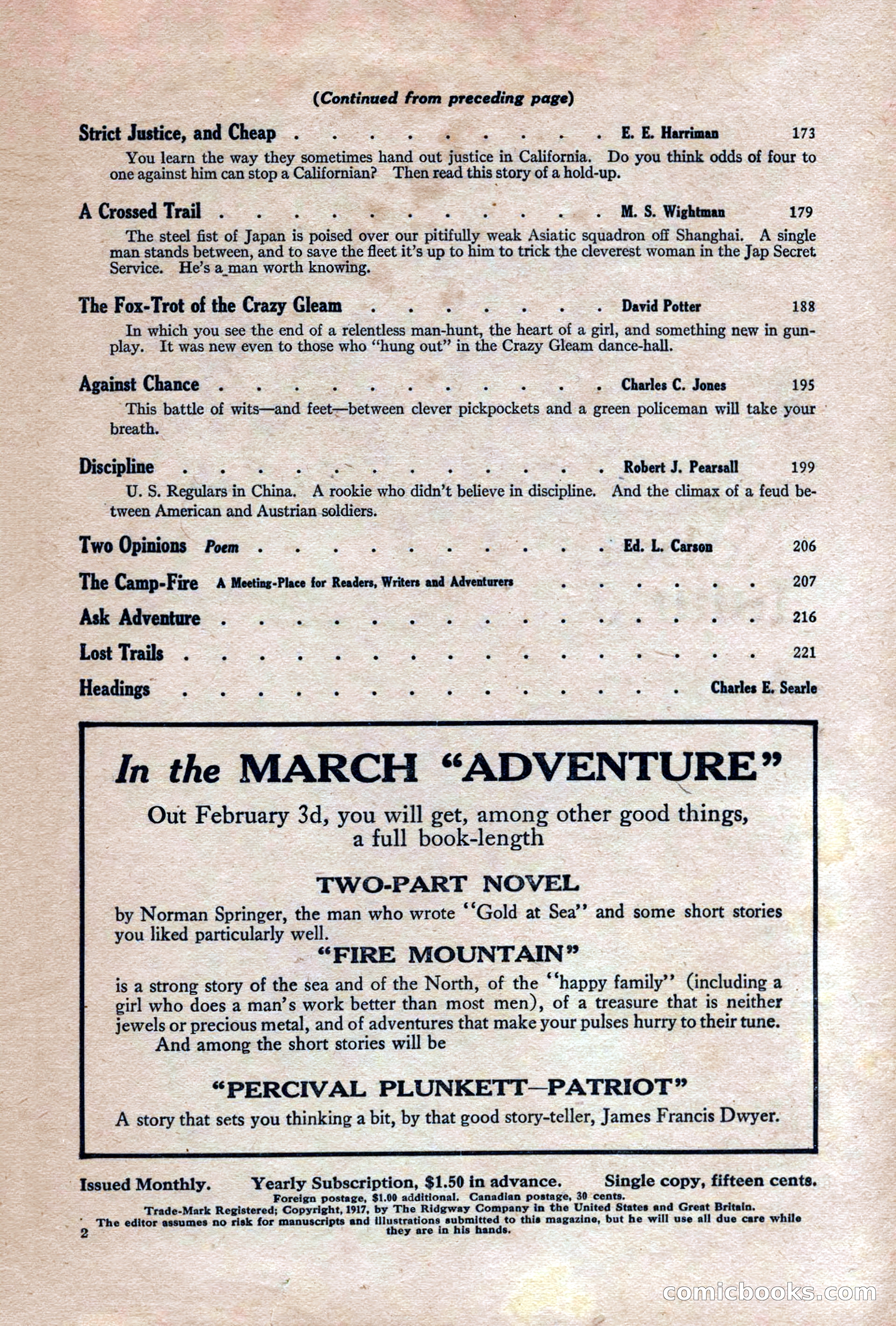 Adventure, February 1917 — page 4 of 228